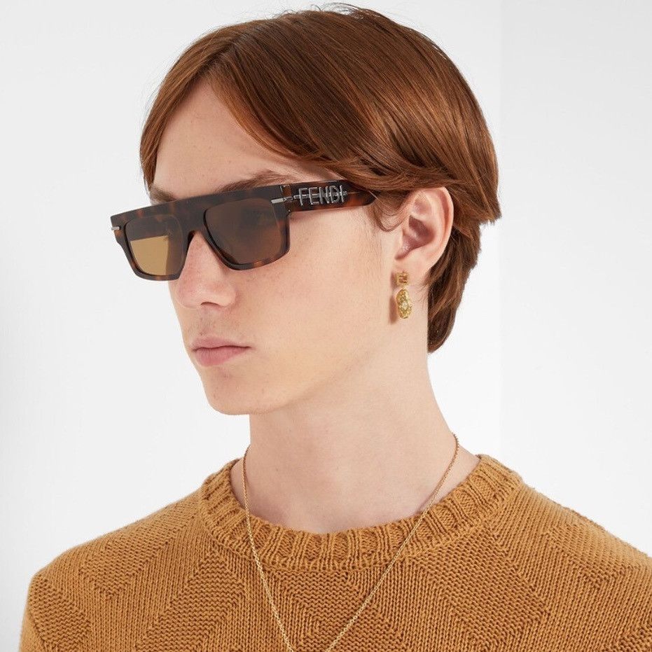 Fendi NEW Fendi FE40091U FENDIGRAPHY 69A Unisex Square Sunglasses Size ONE SIZE - 9 Thumbnail