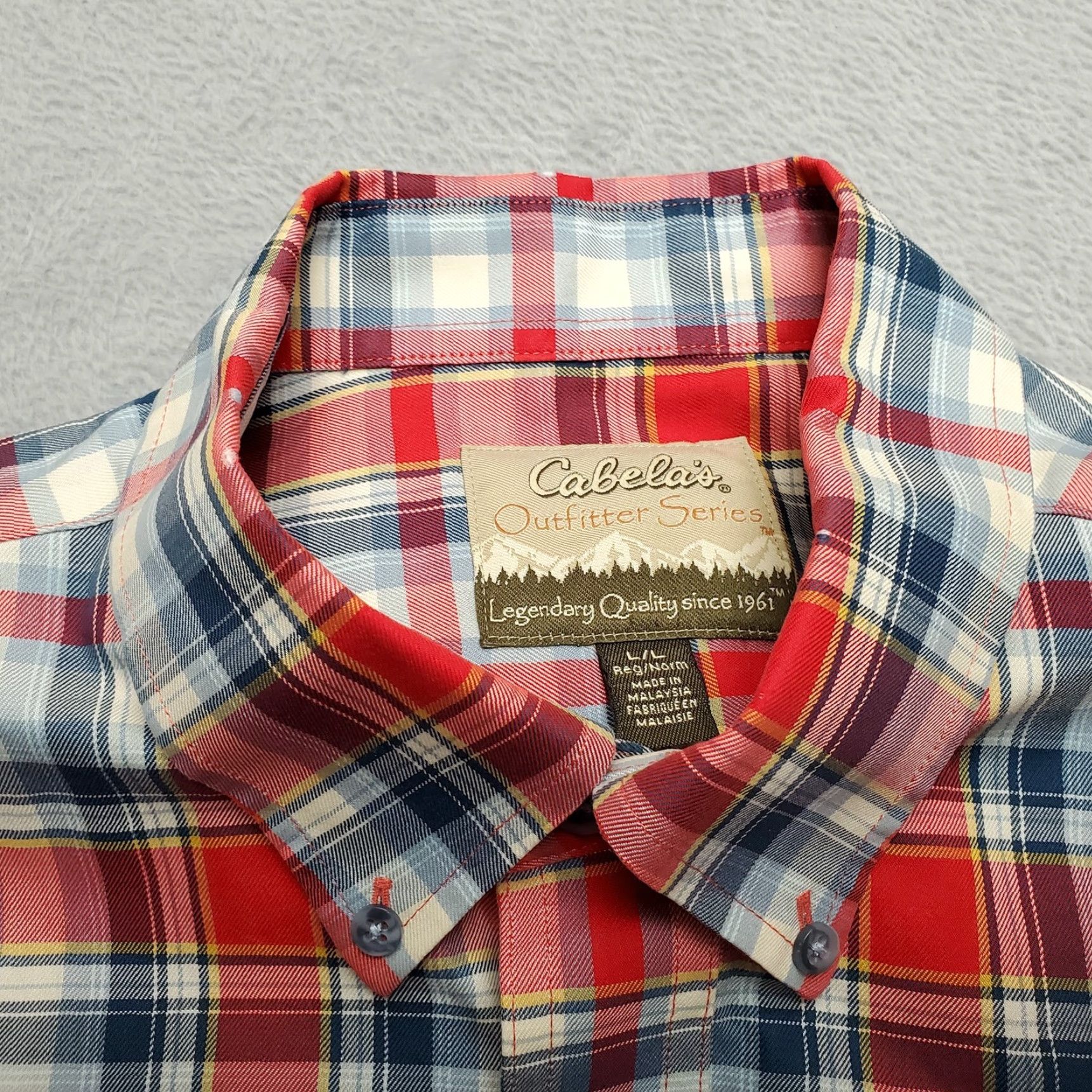 Vintage VINTAGE Cabela's Shirt Men L Red Plaid Button Short Sleeve 100% Cotton Casual Size US L / EU 52-54 / 3 - 3 Thumbnail
