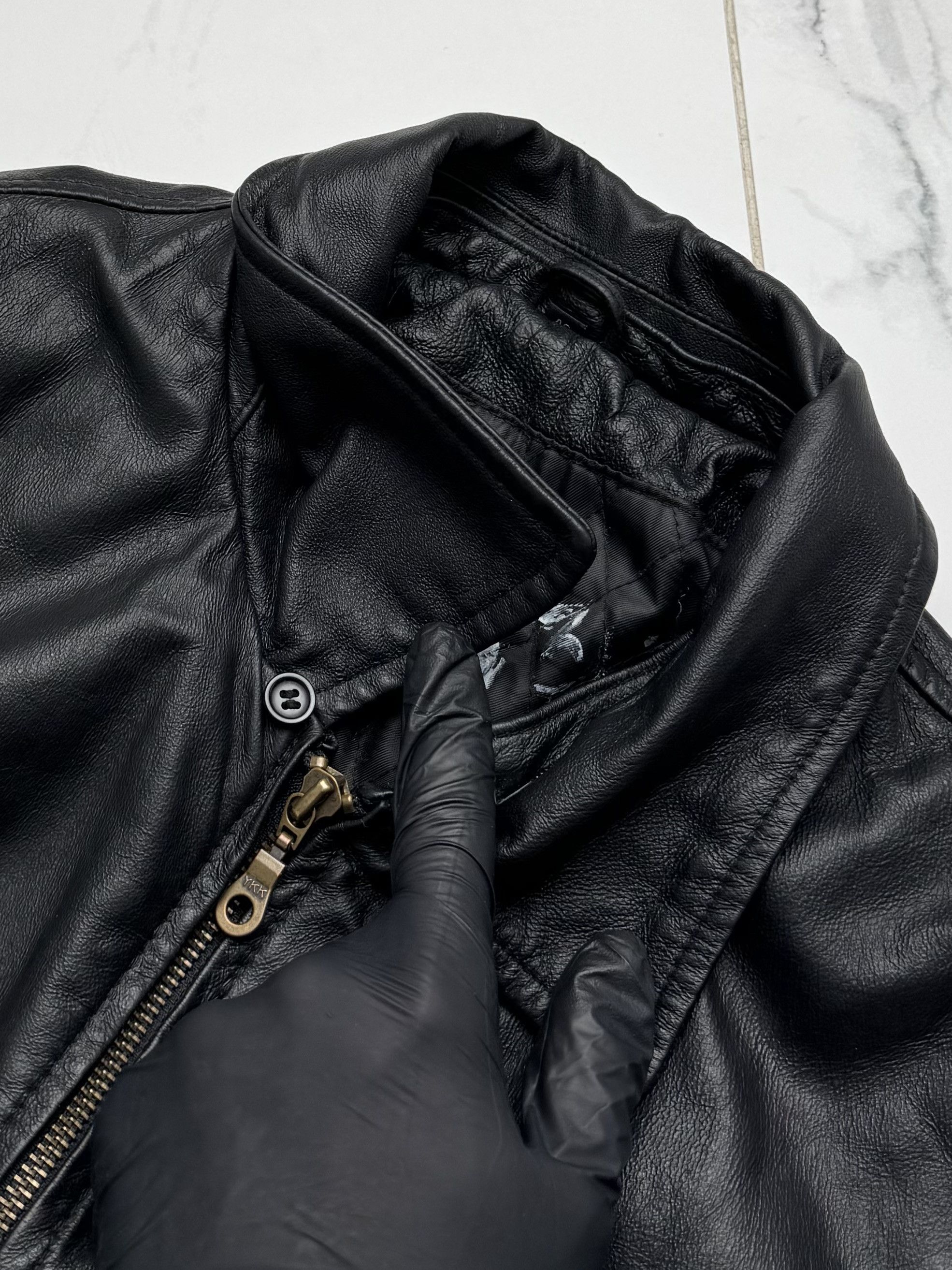 Japanese Brand Y2K Black Leather Jacket Mens Zip Up Classic Minimal Coat Size US M / EU 48-50 / 2 - 7 Thumbnail