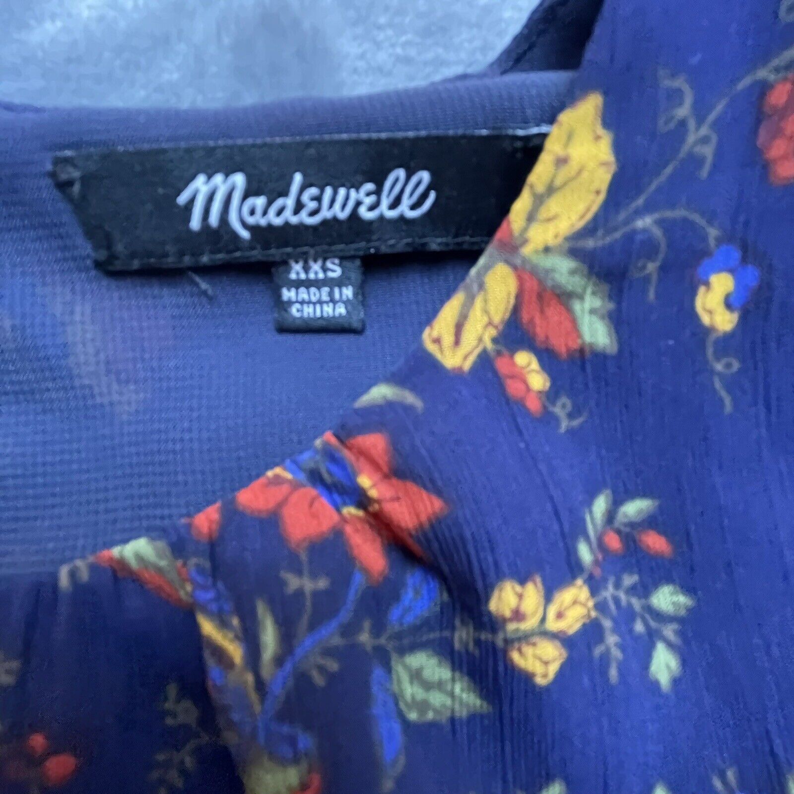 Madewell Madewell Shirt Womens XXS Blue Ruffles Boho Hippie Cottage Size XXS / US 00 / IT 34 - 2 Thumbnail
