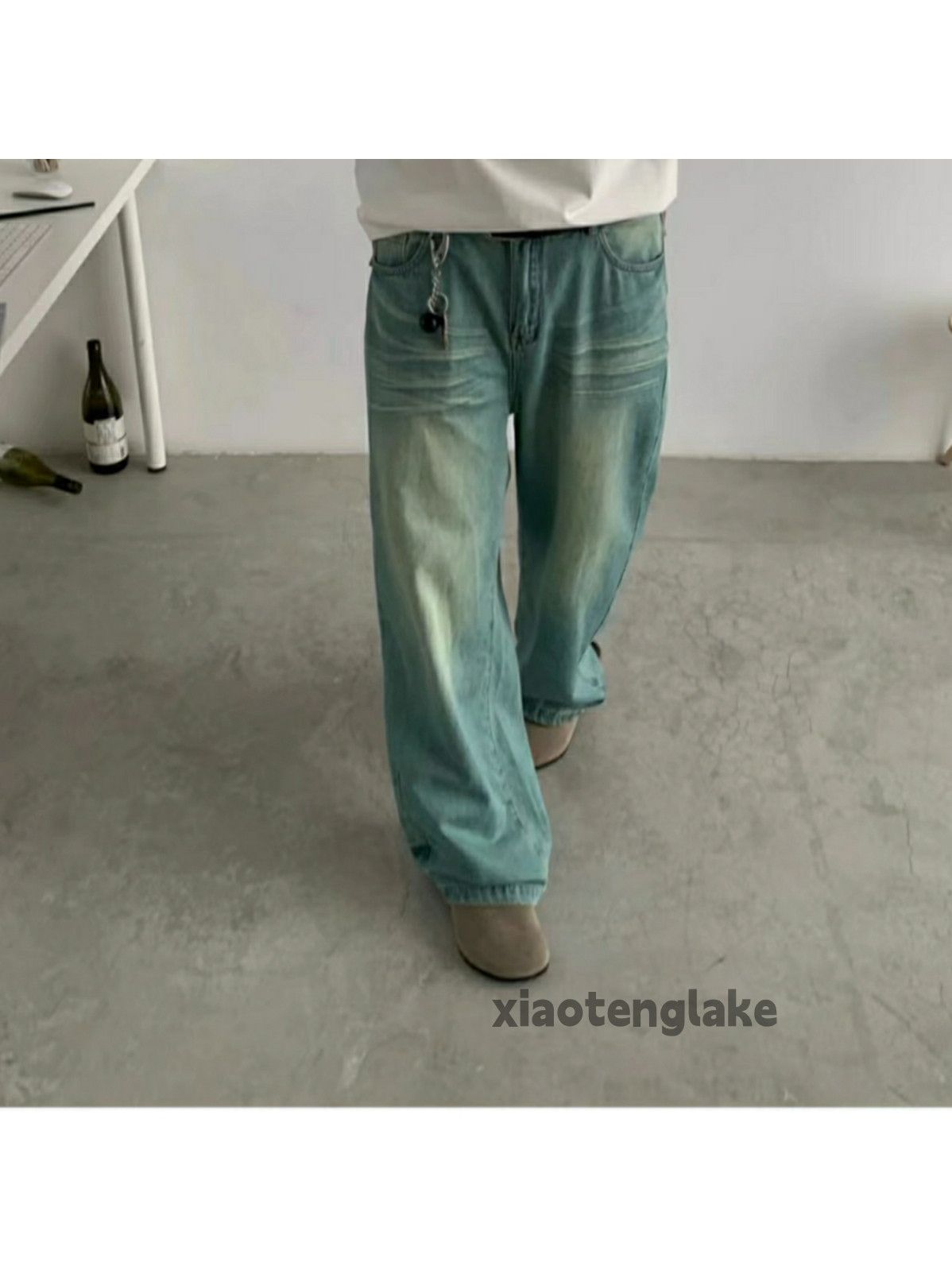 Jean × Vintage washed faded cleanfit yuppie loose baggy jeans Size US 32 / EU 48 - 2 Thumbnail