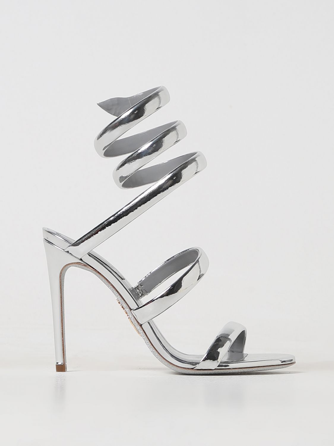 image of Rene Caovilla Heel Shoesed Sandals Woman Silver, Women's (Size 6)