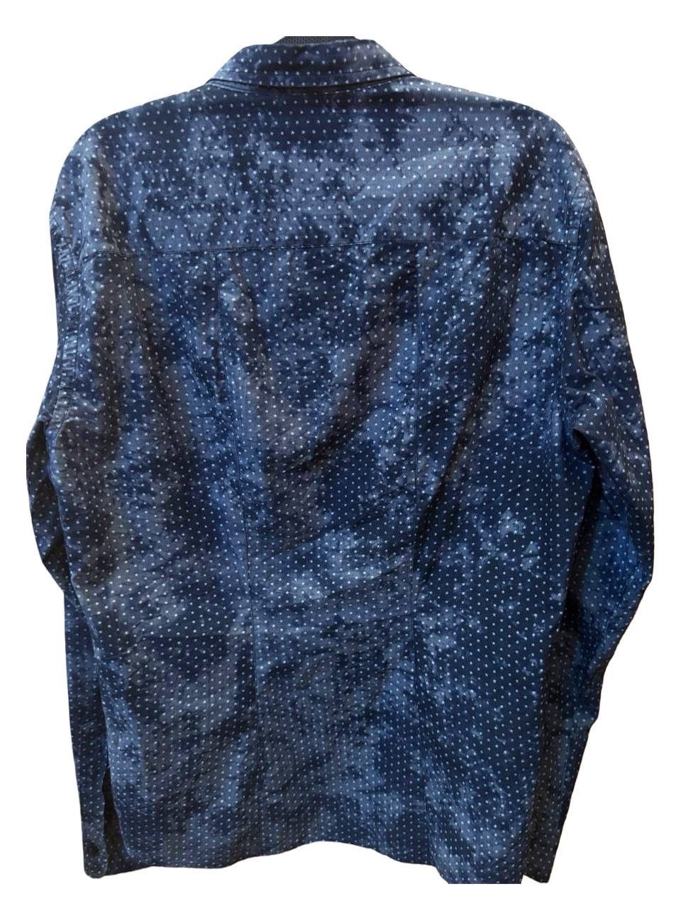 Armani Armani Jeans Star Print Clouds Dye Shirt Blue Vintage Size US XL / EU 56 / 4 - 2 Thumbnail
