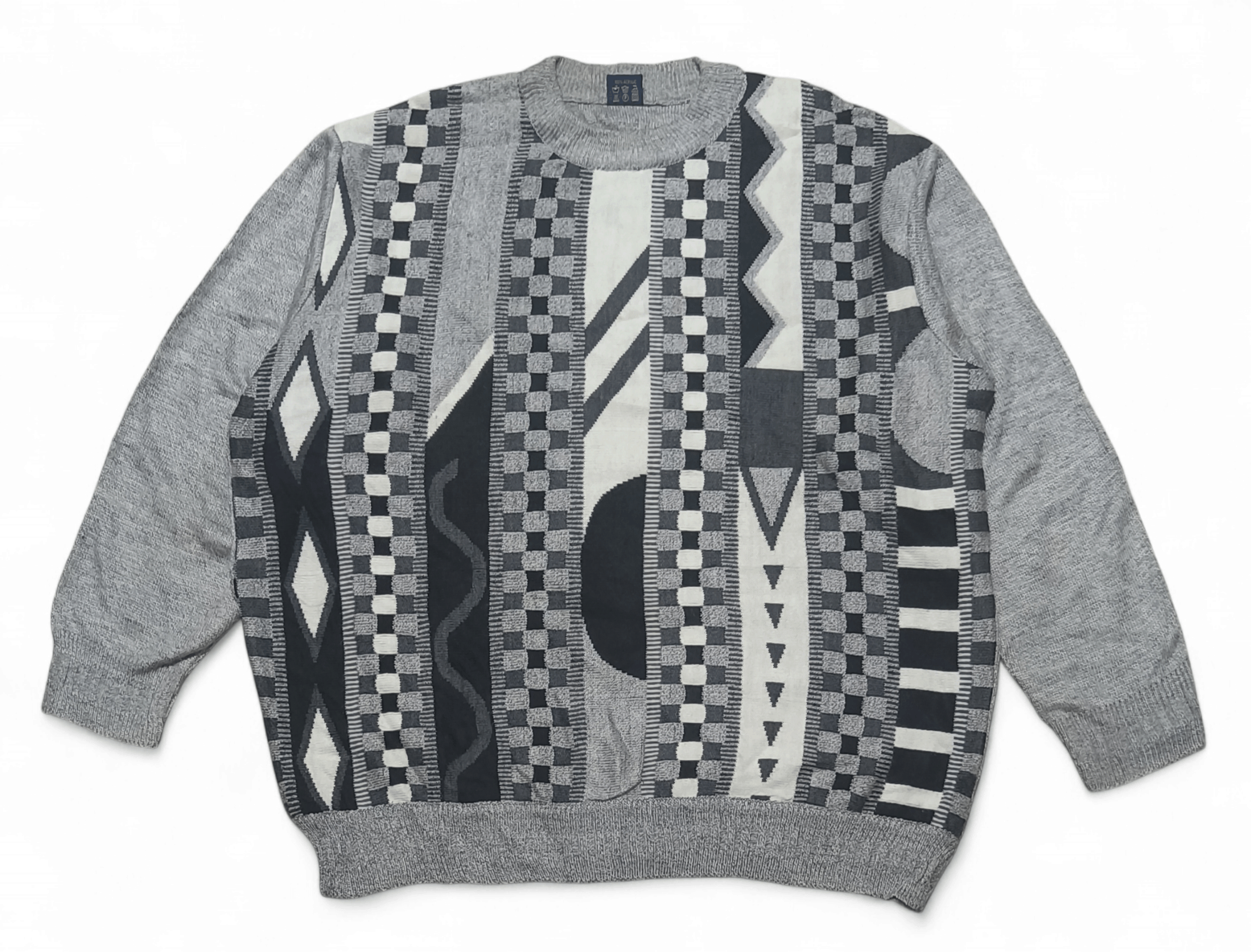Other Vintage 90s SONNE Ethnic Striped Motifs Pattern Knit Sweater Size US L / EU 52-54 / 3 - 2 Thumbnail