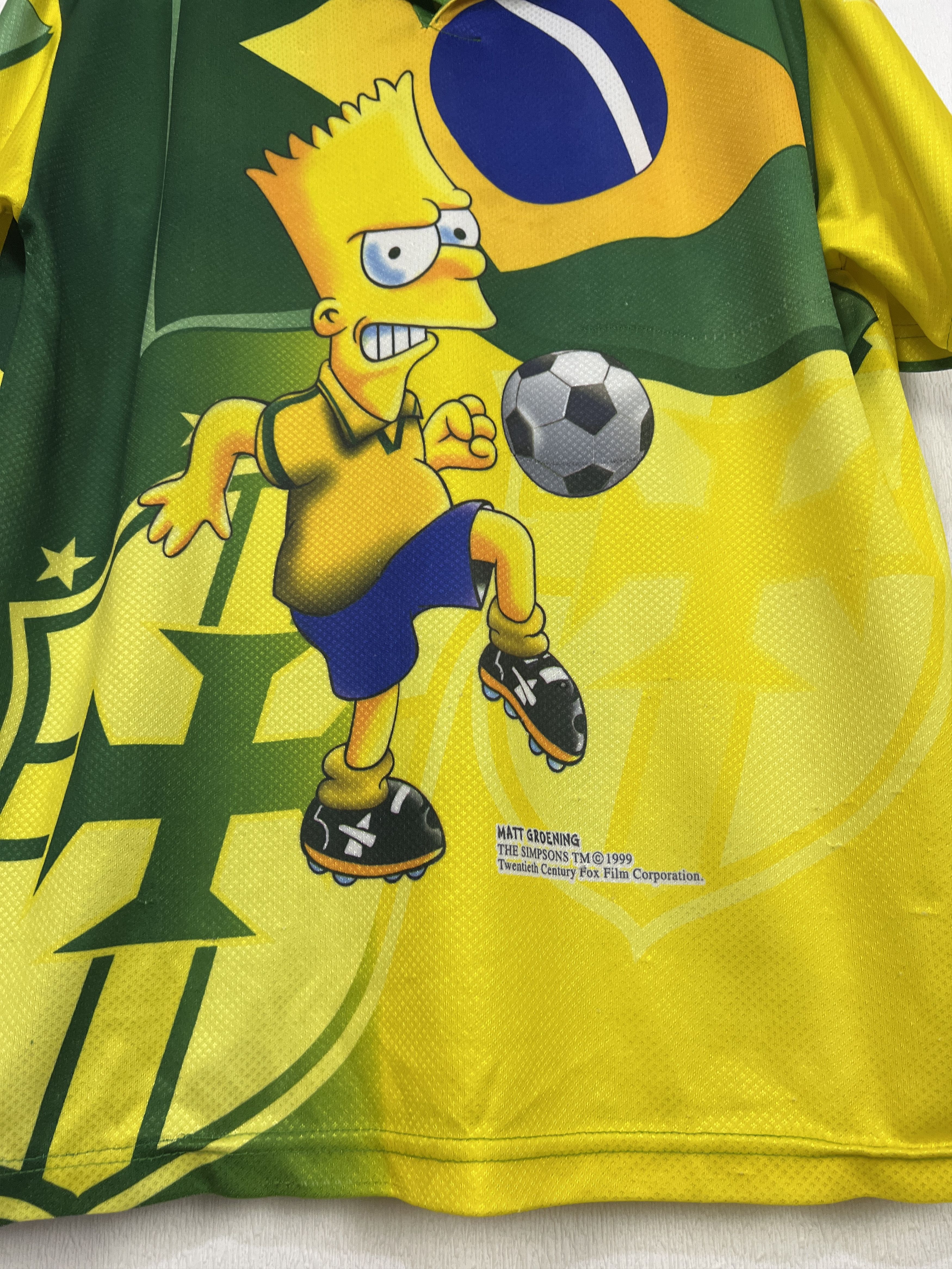 The Simpsons Vintage The Simpsons Bart Brazil Football Shirt Soccer XL Size US XL / EU 56 / 4 - 8 Thumbnail