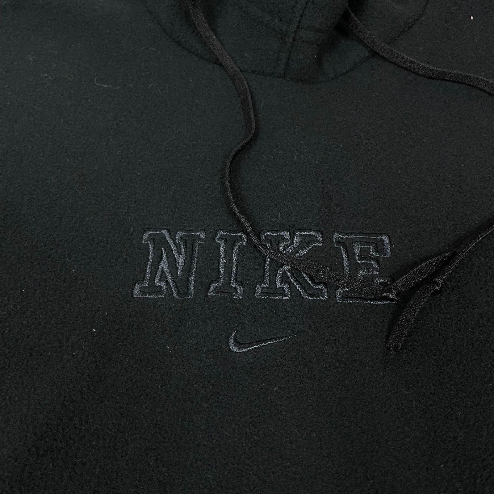Nike × Vintage Nike Women's Black Spellout Fleece Pullover Hoodie M (8-10) Size M / US 6-8 / IT 42-44 - 4 Thumbnail