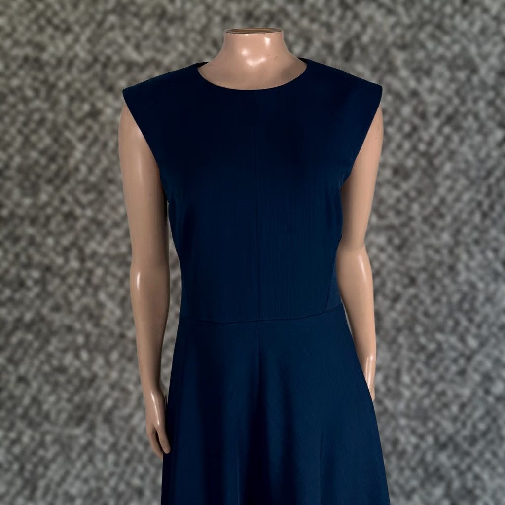 M.M.LaFleur M.M. Lafleur Dress 4 Blue Stretch Casual Polyester Crew Sleeveless Women's Q30 Size S / US 4 / IT 40 - 1 Thumbnail