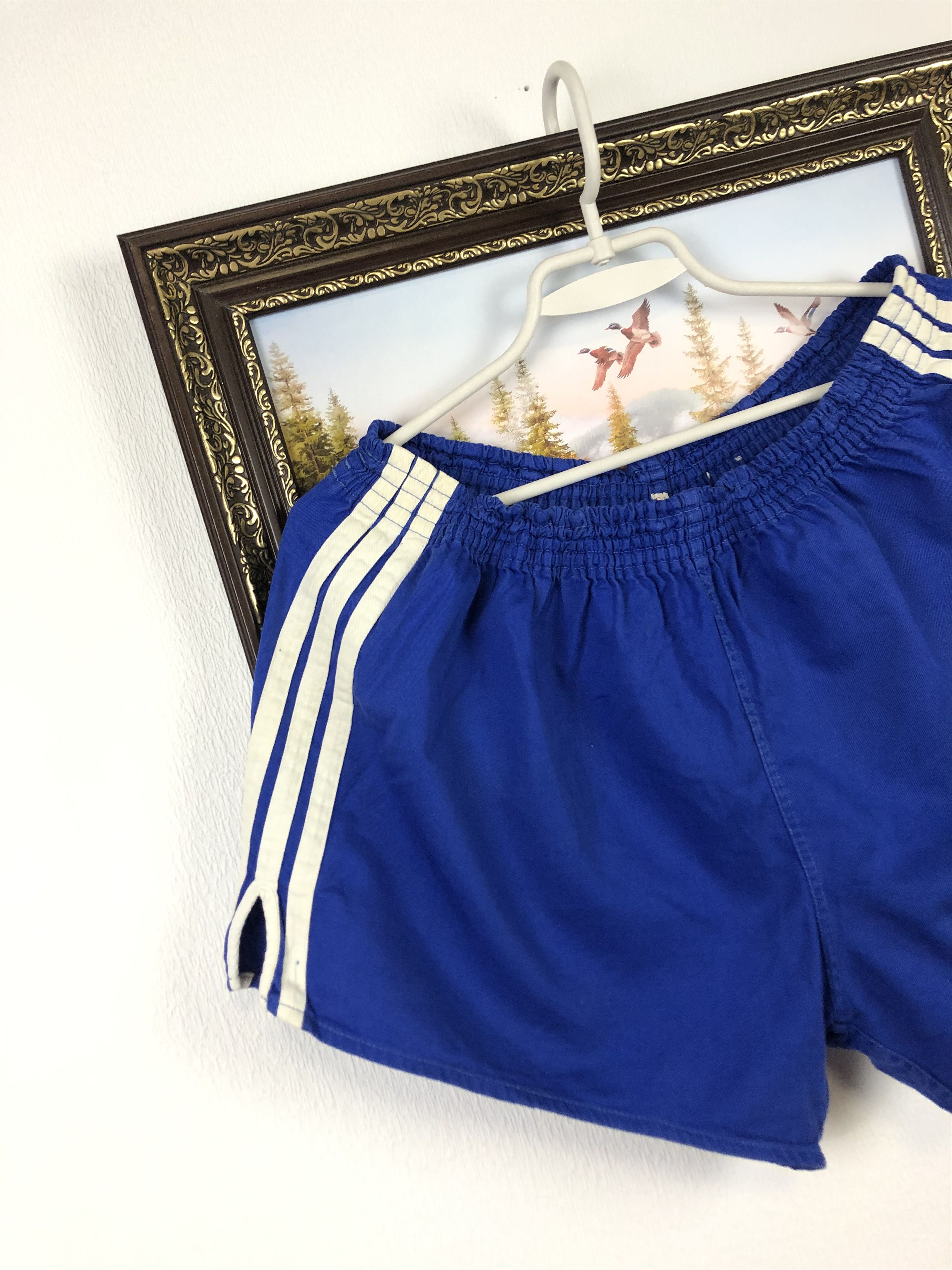 Vintage 90's Adidas Nylon Shorts Rare Blue Run Hype