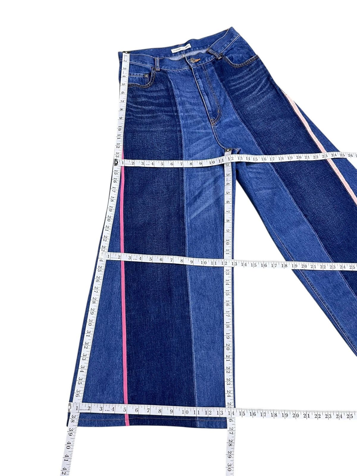Tsumori Chisato TsumoriChisato Issey Miyake Spliced Wide Leg Patchwork Denim Size US 28 / EU 44 - 14 Thumbnail