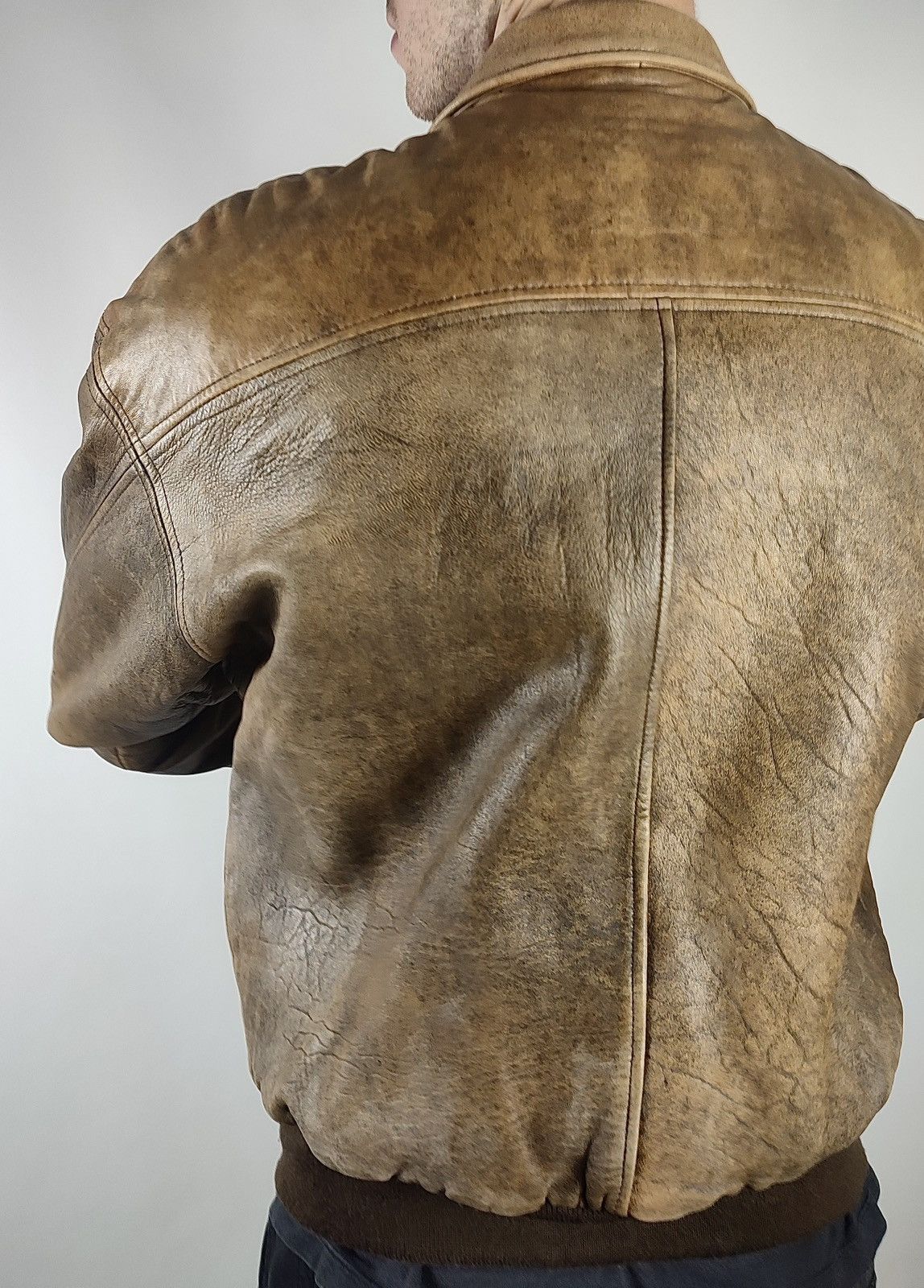 Genuine Leather 90s Vintage Aviator Leather Sheepskin Bomber Jacket Size US L / EU 52-54 / 3 - 6 Thumbnail
