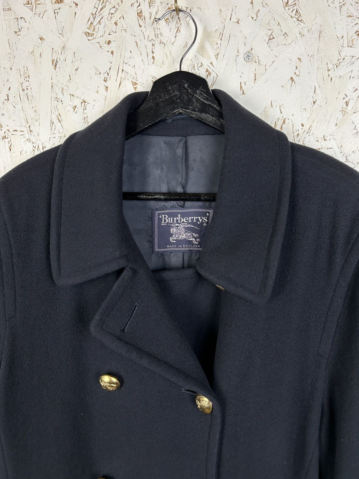 Burberry 90s Vintage Burberry’s Wool Double Breasted Peacoat Blue Size L / US 10 / IT 46 - 5 Thumbnail