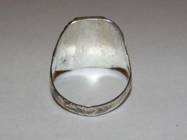 Designer Antiqued Sterling Silver United Nations Ring World War II 2 Size ONE SIZE - 5 Thumbnail
