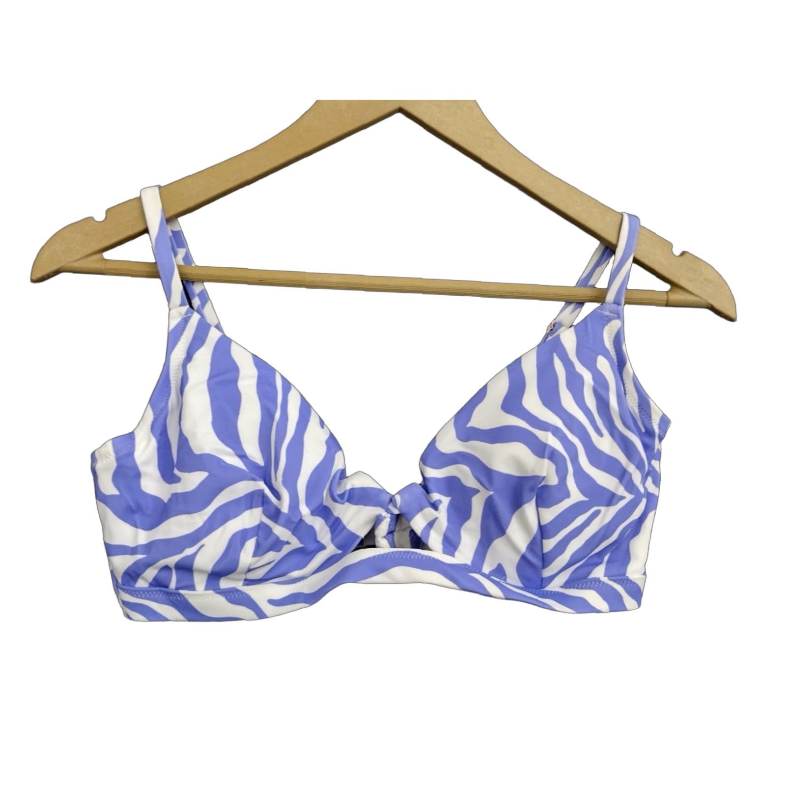 Vintage Shade & Shore Swirl Blue Keyhole Bikini Top Padded 36C Women Swirl Blue Beach Sized 36C Nylon Polyester Spandex Lined Padded Size XS / US 0-2 / IT 36-38 - 1 Thumbnail