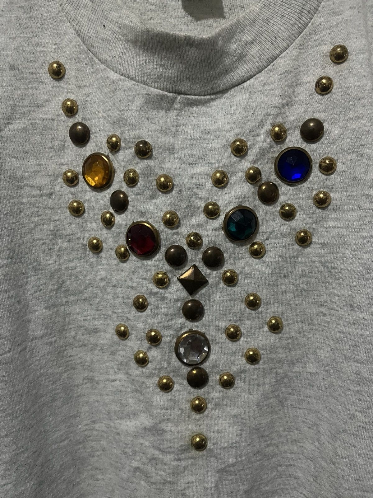 If Six Was Nine VINTAGE 90s GEPETTO Bejeweled Studded Tee Size US L / EU 52-54 / 3 - 5 Thumbnail