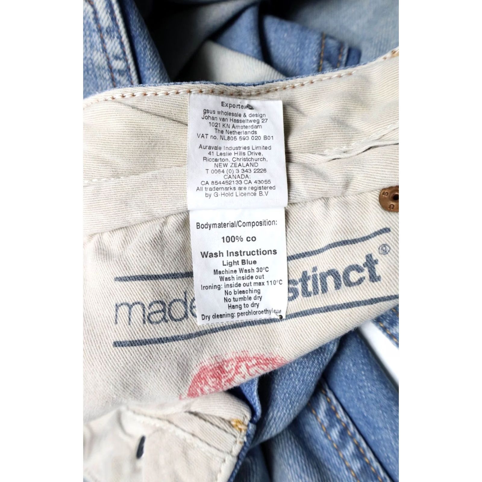Industrie GSUS SINDUSTRIES Jeans Men's W33/L32 Fade Whiskers Button Fly Blue Regular Straight 100% Cotton 11 oz Front Pockets Size US 33 - 5 Thumbnail