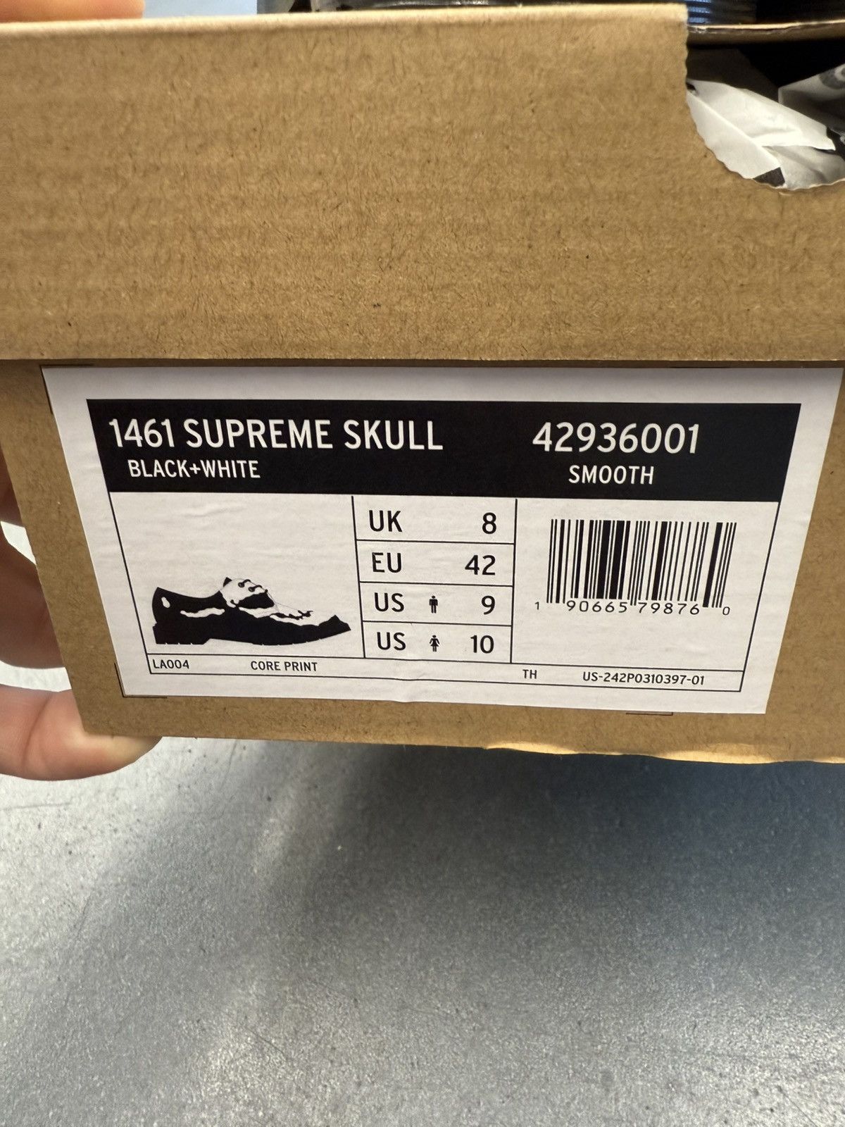 Supreme Dr. Martens 1461 3-Eye Shoes Supreme Skull Black White Size US 9 / EU 42 - 12 Thumbnail