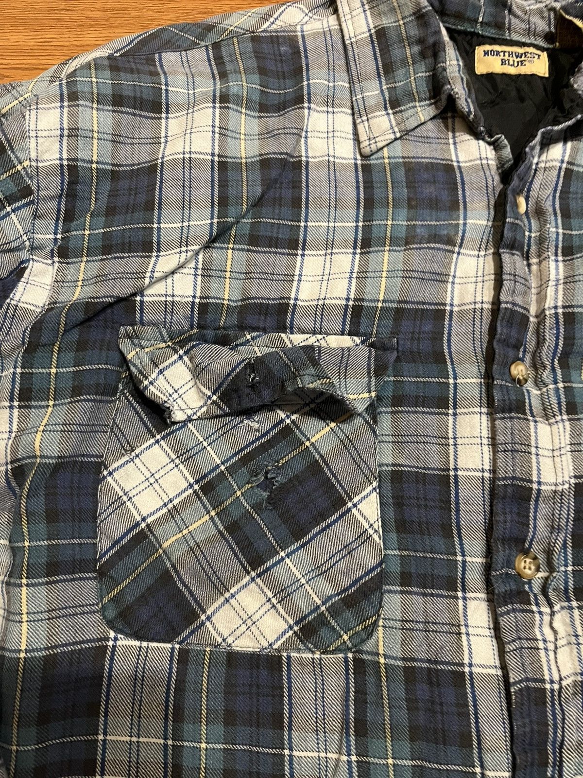 Vintage vintage 90’s blue plaid distressed button up jacket Size US XL / EU 56 / 4 - 3 Thumbnail