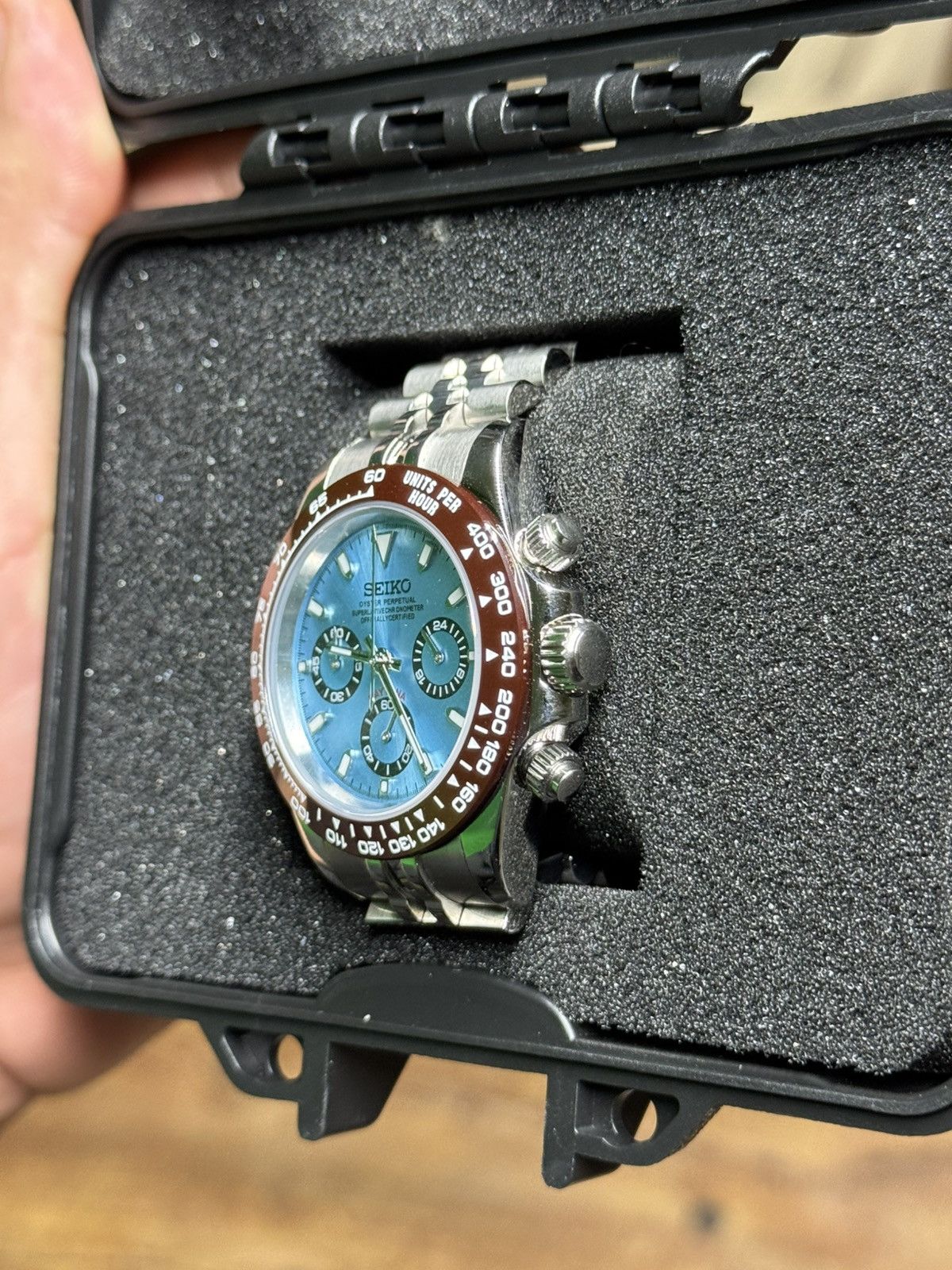 Seiko Custom Seiko VK63 Chronograph – Ice Blue Dial Size ONE SIZE - 2 Thumbnail