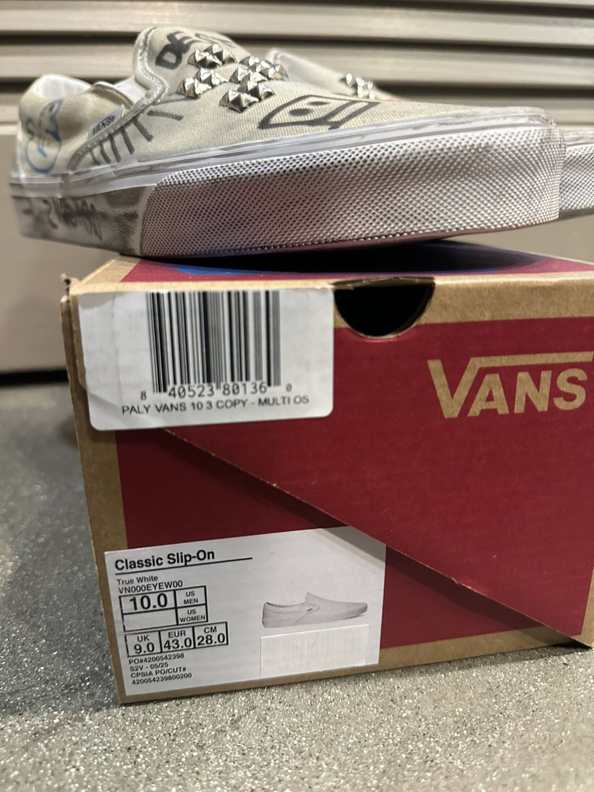 Paly Hollywood Paly x Vans 1/1 Hand Drawn Slip On Vans 10 Size US 10 / EU 43 - 3 Thumbnail