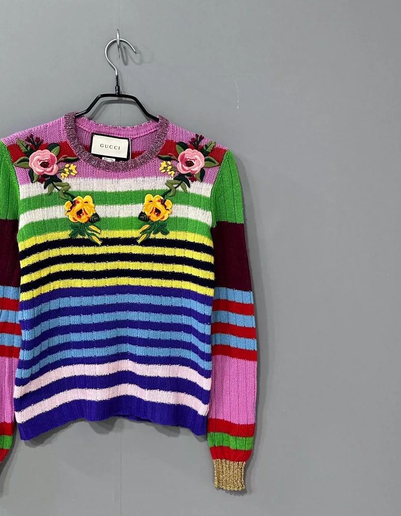 Gucci Gucci Rainbow embroidered sweater 2506-Nextarrow Size XS / US 0-2 / IT 36-38 - 2 Thumbnail