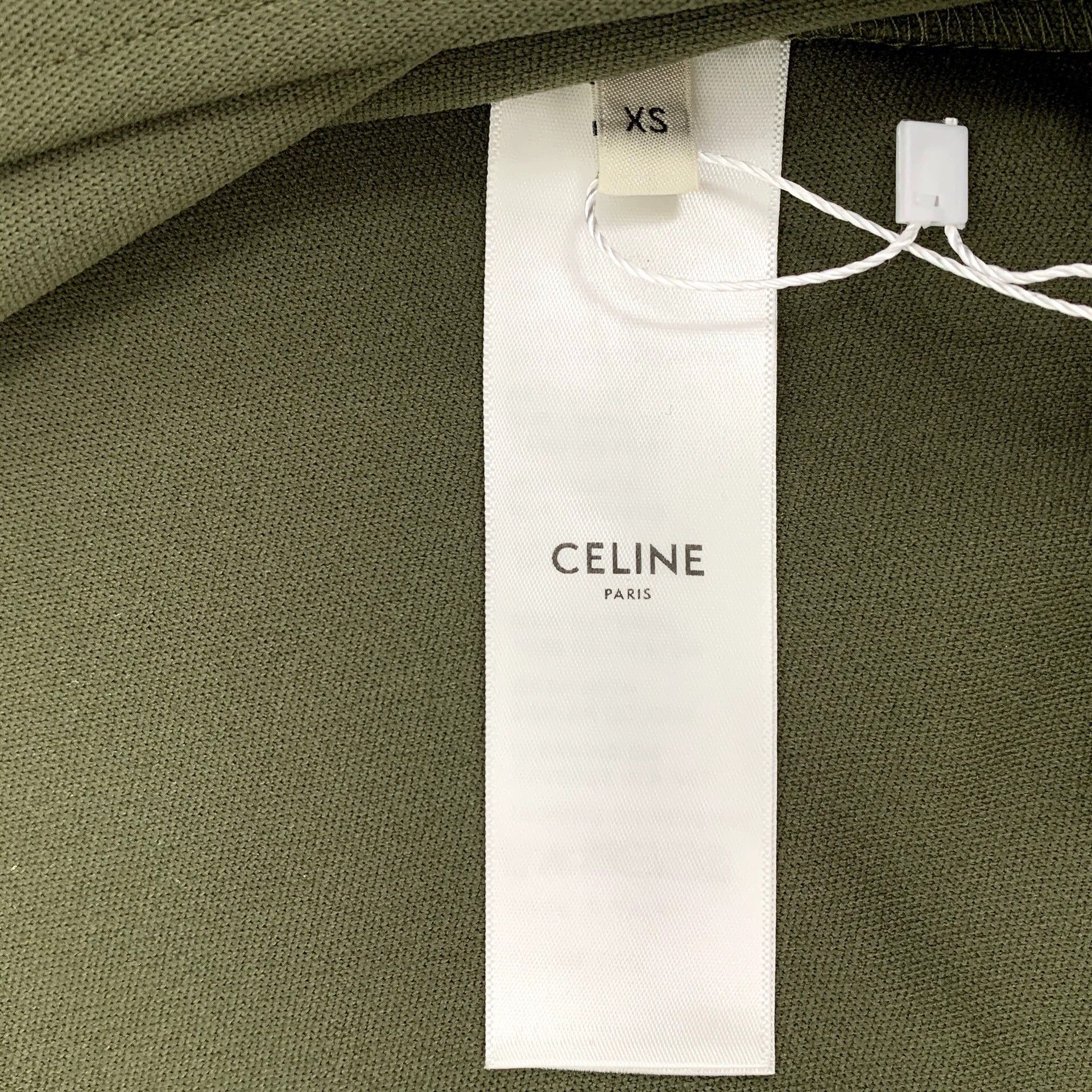 Celine Celine Army Green Striped Logo Zip-Up Long-Sleeve Jacket Size XS / US 0-2 / IT 36-38 - 7 Thumbnail