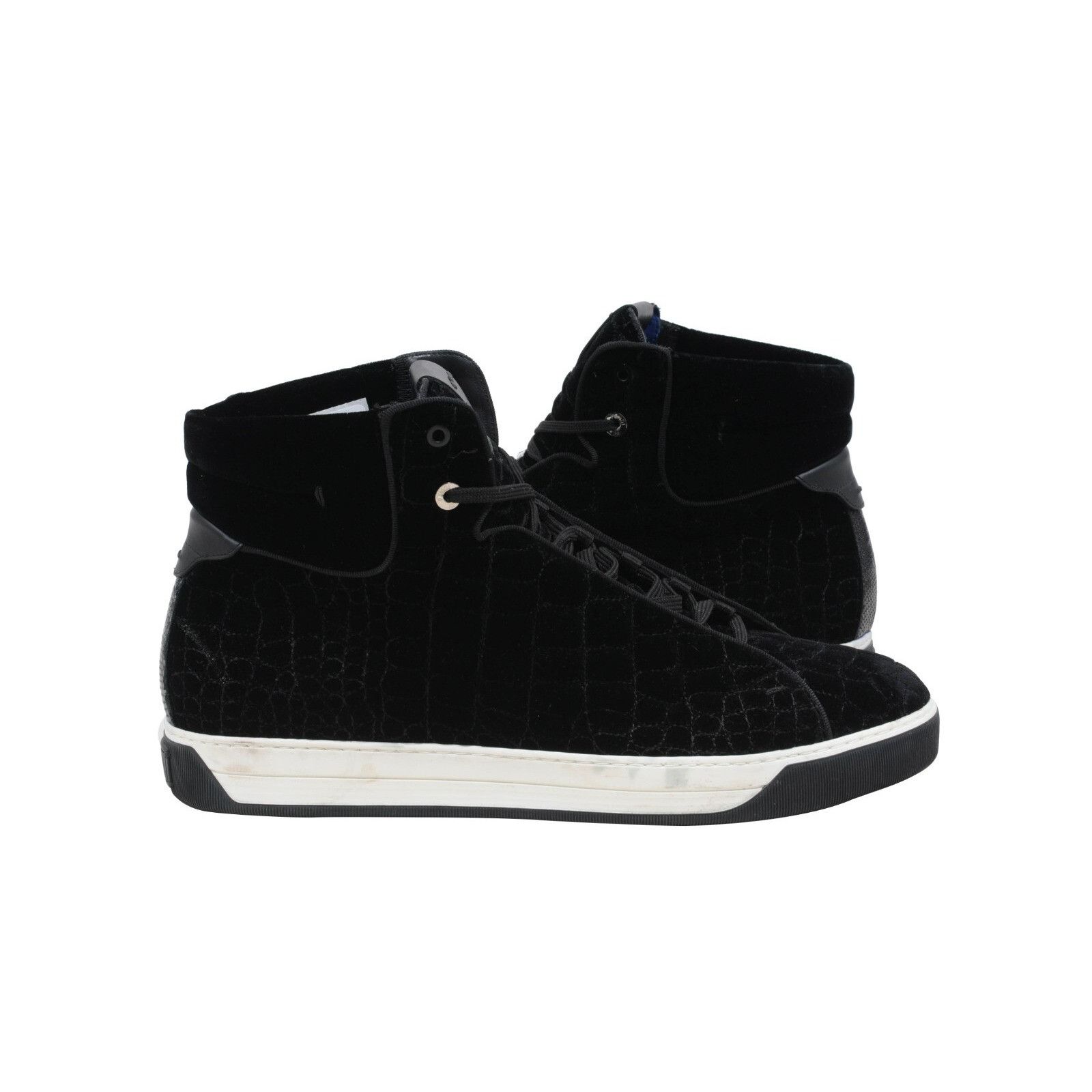 Fendi High Top Sneaker Black Velour Croc Stamped Ru Size US 12 / EU 45 - 4 Thumbnail