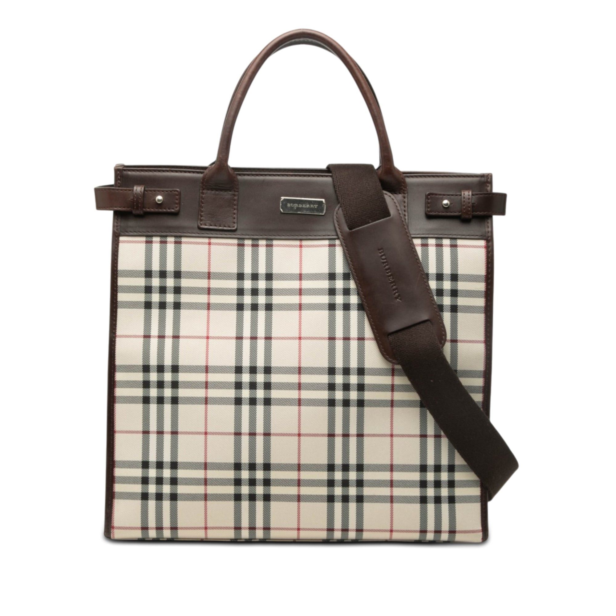 Burberry House Check Canvas Convertible Tote Size ONE SIZE - 1 Thumbnail