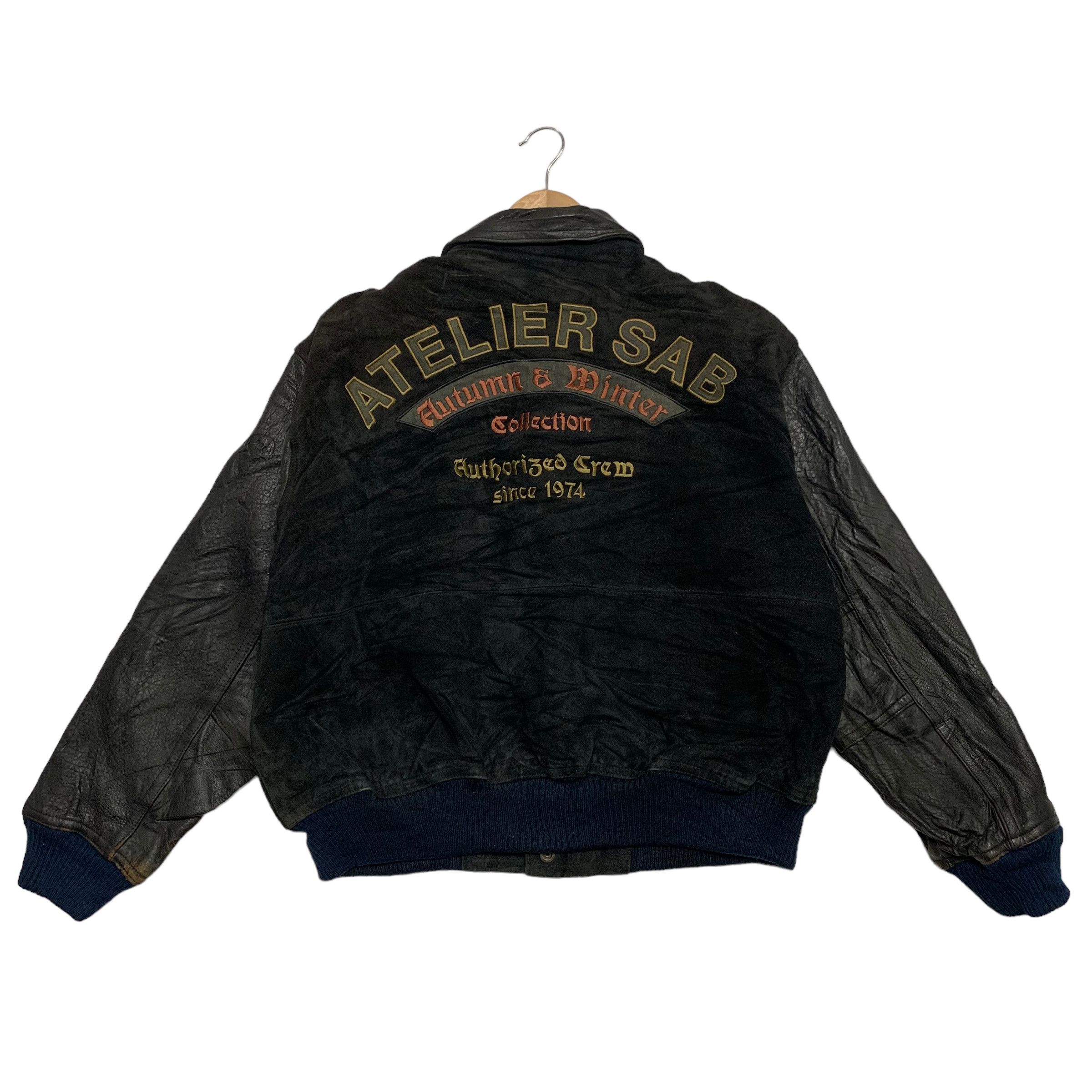 Japanese Brand Atelier Sab Leather Varsity Jacket Size US M / EU 48-50 / 2 - 3 Thumbnail