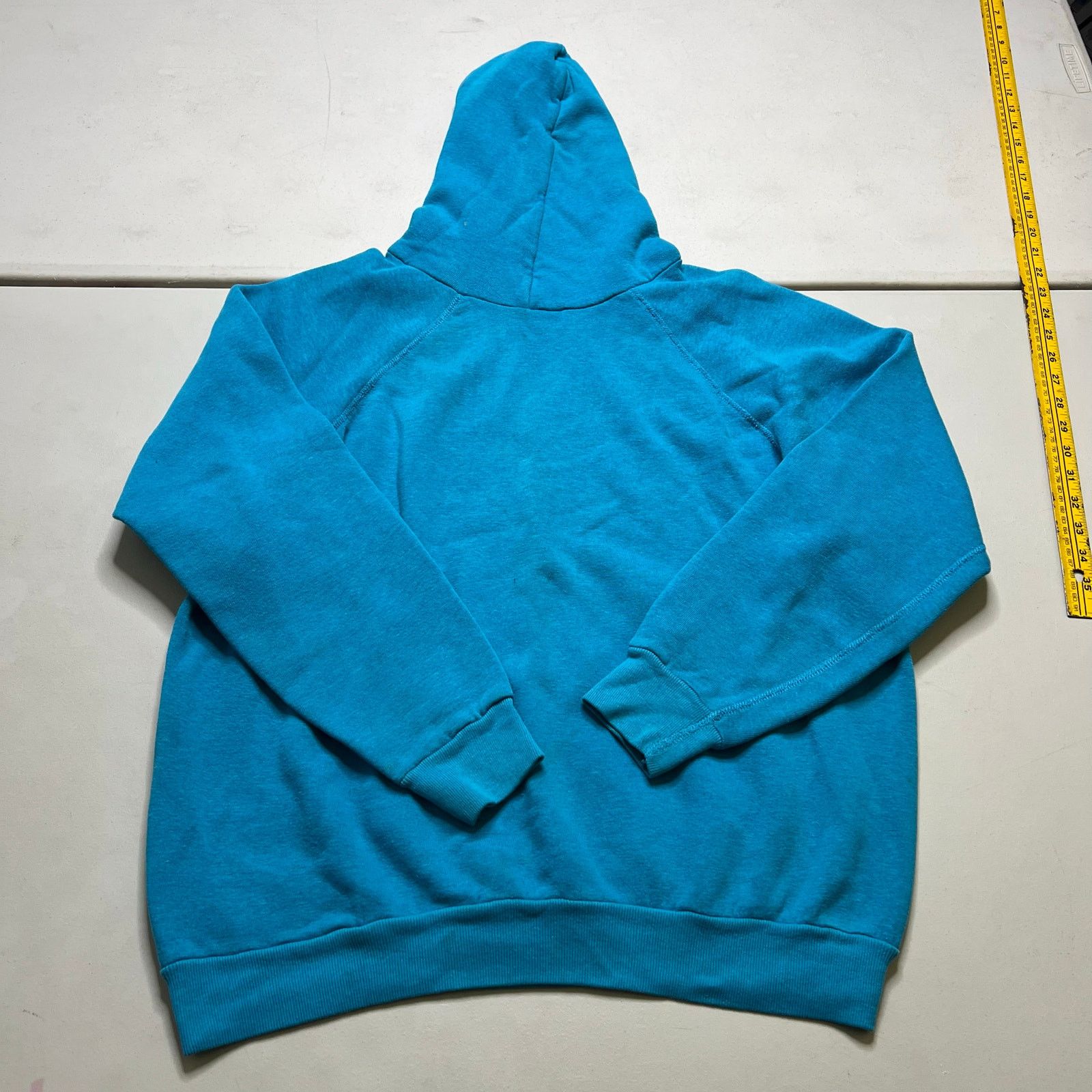 Vintage Vintage 70s Aqua Blue Raglan Hoodie Pullover Sweatshirt L Size US L / EU 52-54 / 3 - 4 Thumbnail