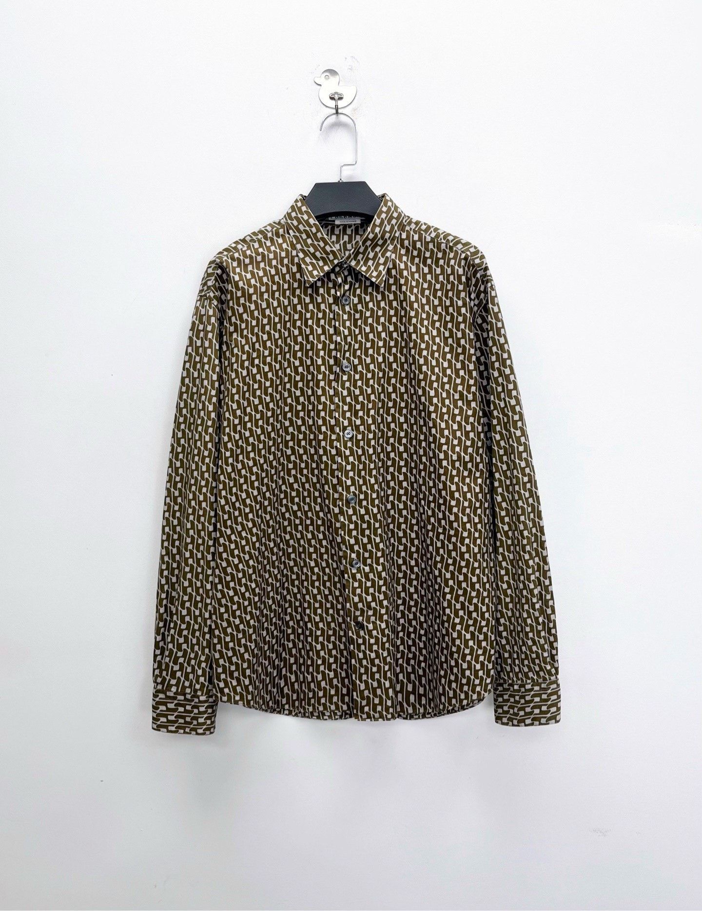 Hermes Hermes Brown H Logo Print Shirt Size US M / EU 48-50 / 2 - 1 Thumbnail