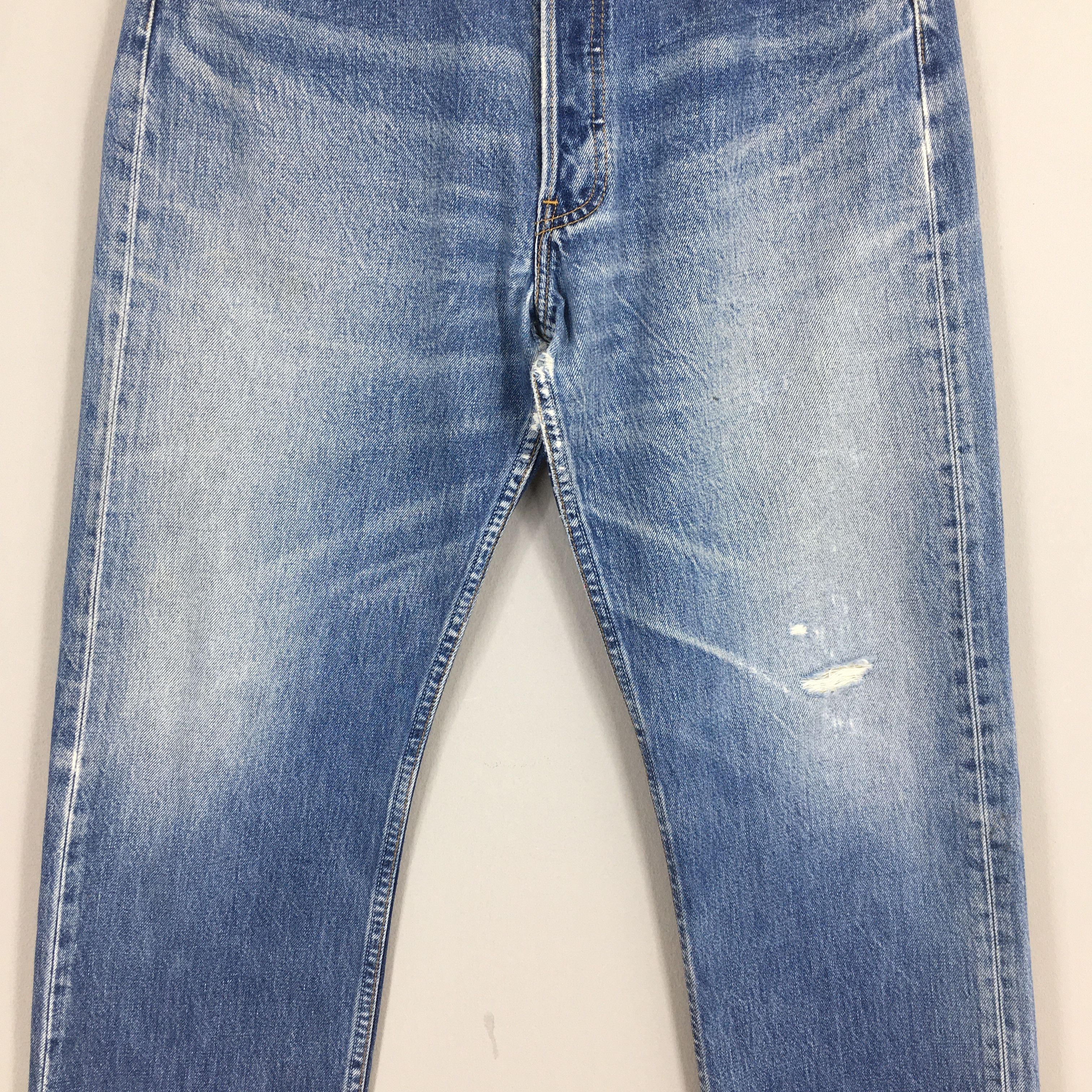Levi's Size 31x30 Vintage 90s Levi's 501 Faded Blue Jeans S179 Size US 31 - 3 Thumbnail