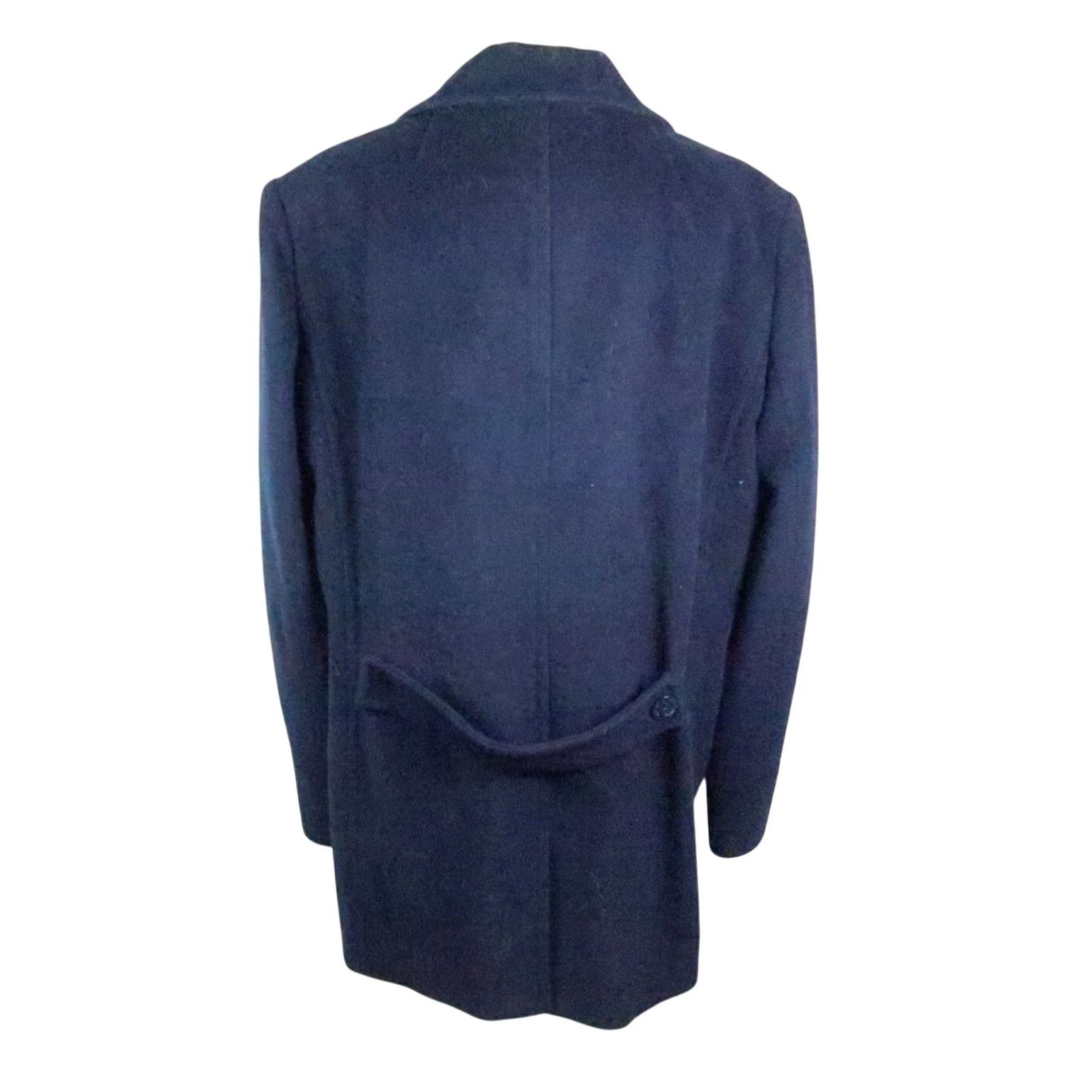 Vintage VINTAGE Casual Corner Pea Coat Navy Blue Wool L Womens 90s Coat Long Sleeve Buttons Fall Winter Size L / US 10 / IT 46 - 4 Thumbnail