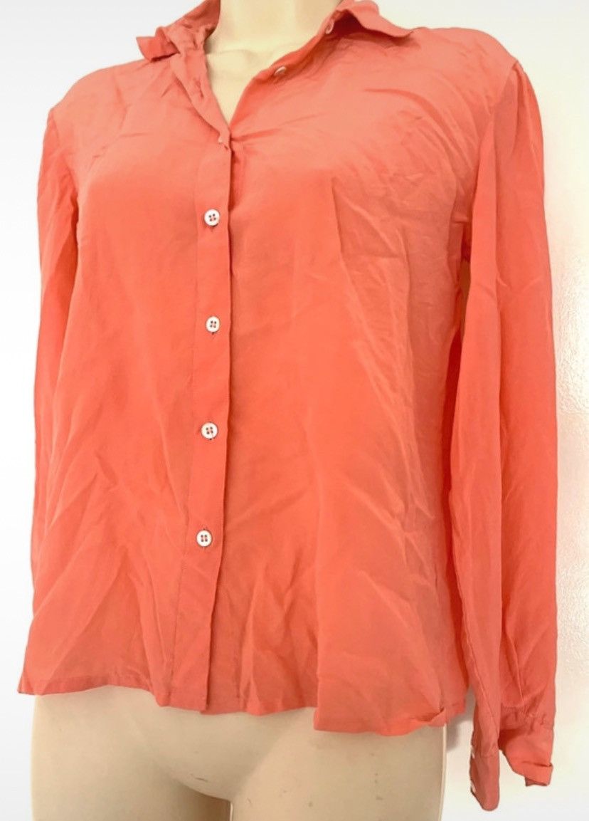 Designer × Japanese Brand × Vintage Y2K Retro JADE LANTERN 100% Pure Silk Chinese Peach Shirt M Size M / US 6-8 / IT 42-44 - 2 Thumbnail