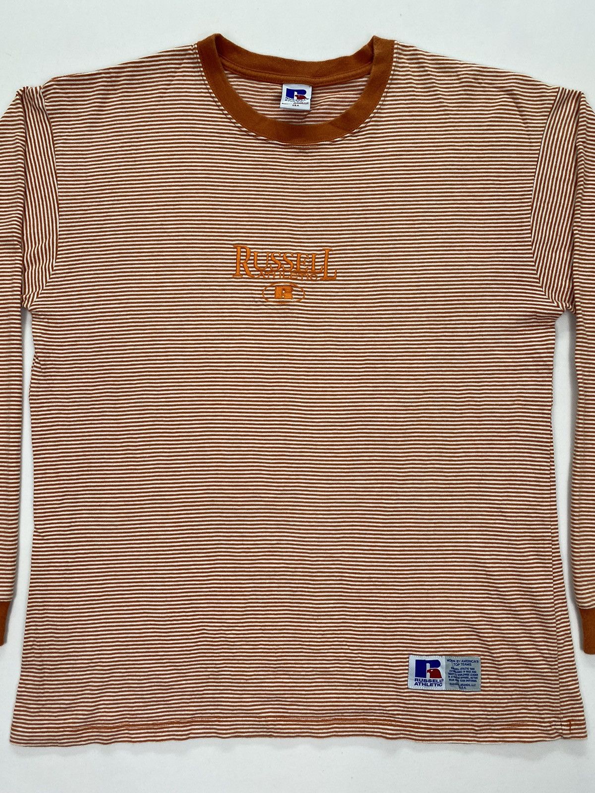 Russell Athletic × Vintage Russell Athletic Striped Tshirt Size US S / EU 44-46 / 1 - 3 Thumbnail