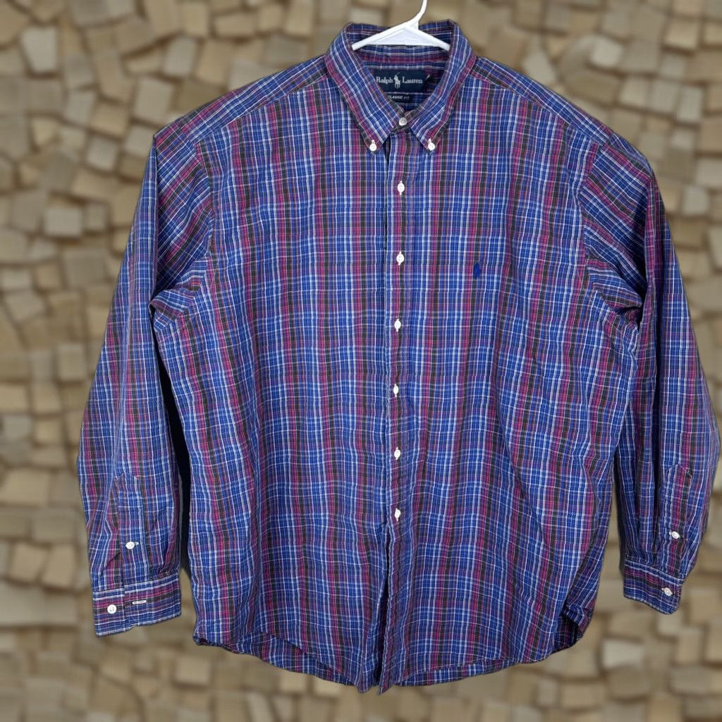 Polo Ralph Lauren VINTAGE Polo Ralph Lauren Mens Classic Fit Shirt XL Plaid Long Sleeve Button-Up Shirt Size US XL / EU 56 / 4 - 1 Thumbnail