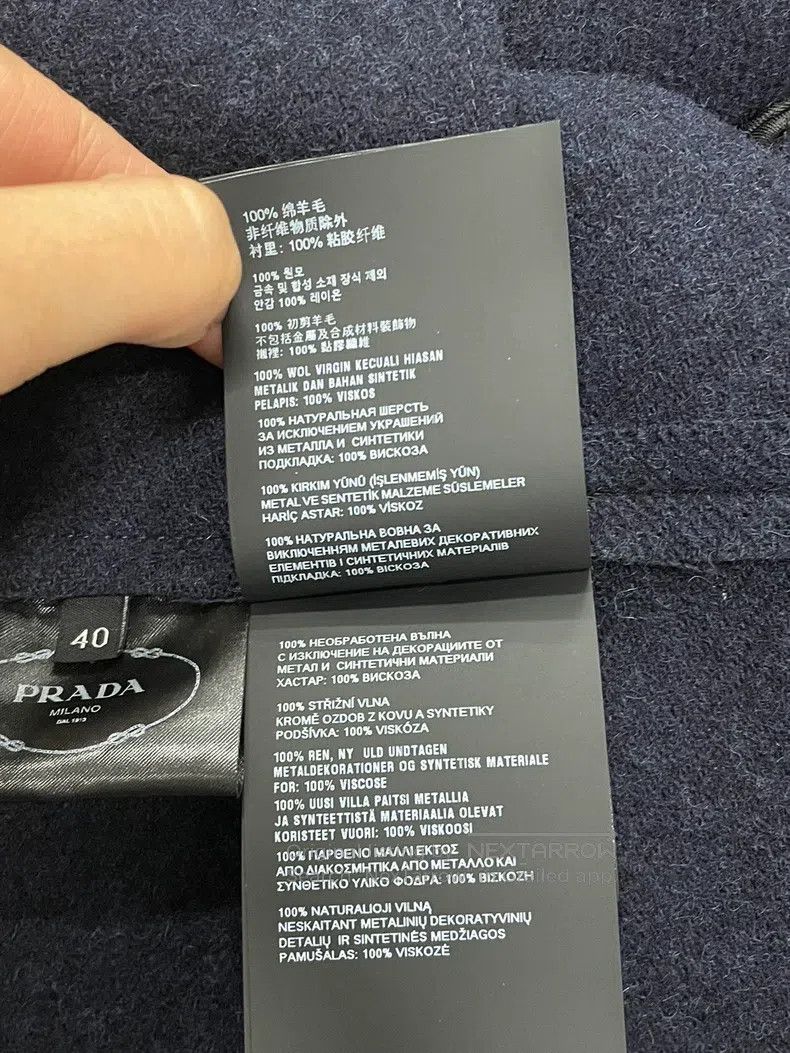 Prada Prada 25 autumn and winter new blue woollen silhouette coa Size XS / US 0-2 / IT 36-38 - 7 Thumbnail