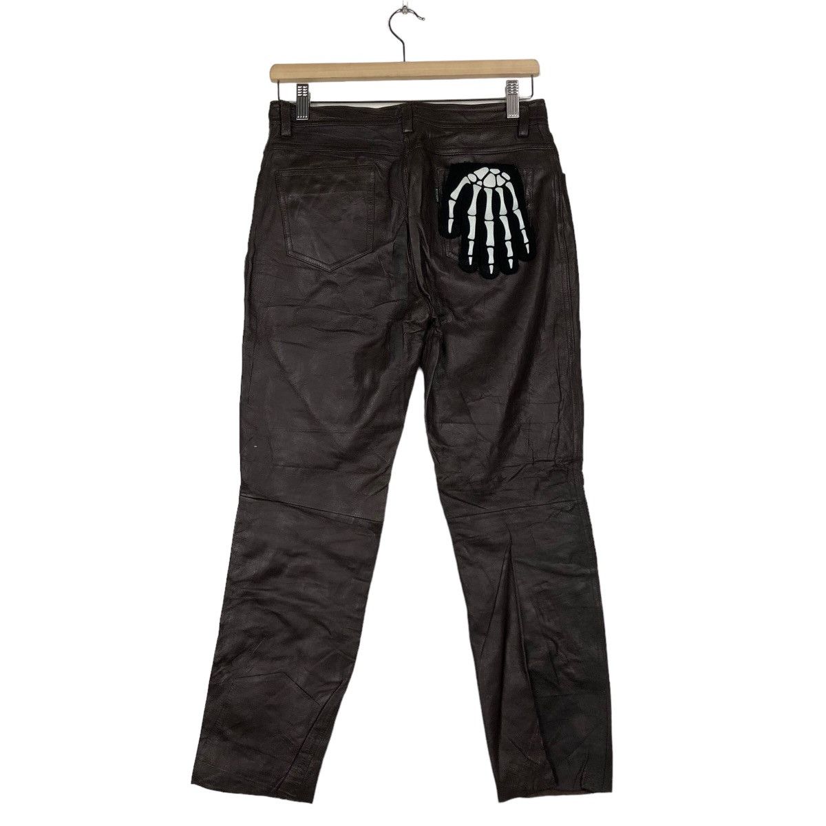 Genuine Leather 🔥Vintage Rich Brown Genuine Leather Pants Union Made Method Size US 28 / EU 44 - 7 Thumbnail