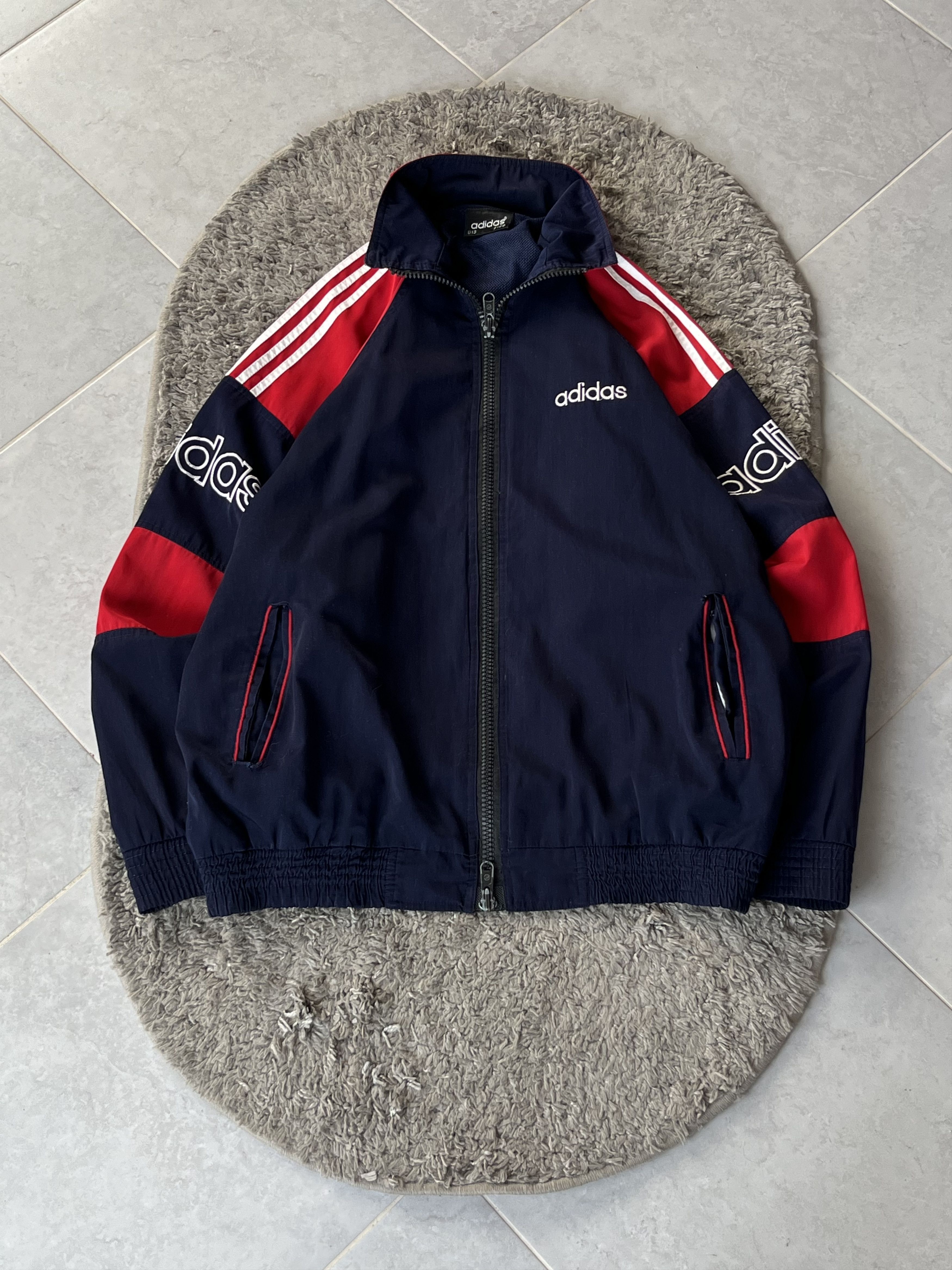 Adidas Vintage Nylon Jersey Jacket Adidas BIG LOGO Streetwear Size US XL / EU 56 / 4 - 1 Thumbnail
