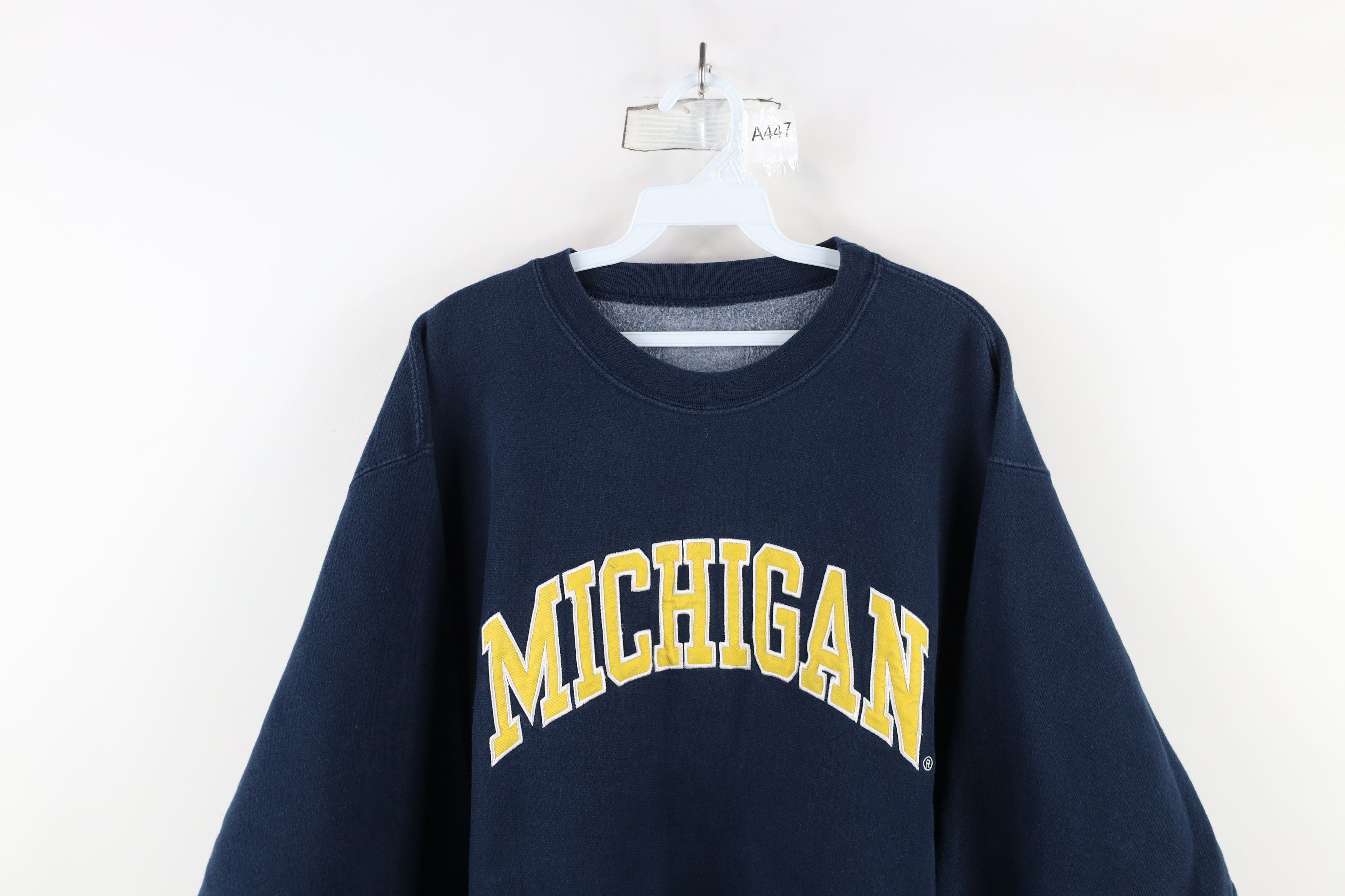 Vintage Vintage 90s Heavyweight University of Michigan Sweatshirt Size US XL / EU 56 / 4 - 2 Thumbnail