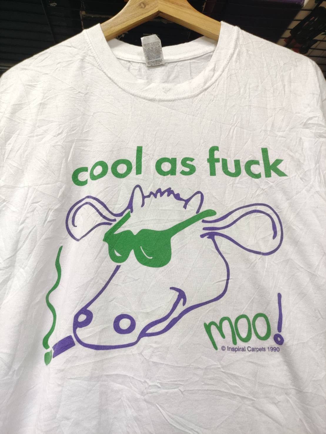 Band Tees Vtg Inspiral Carpets " Cool As Fuck " Album Promo Size US XL / EU 56 / 4 - 1 Thumbnail