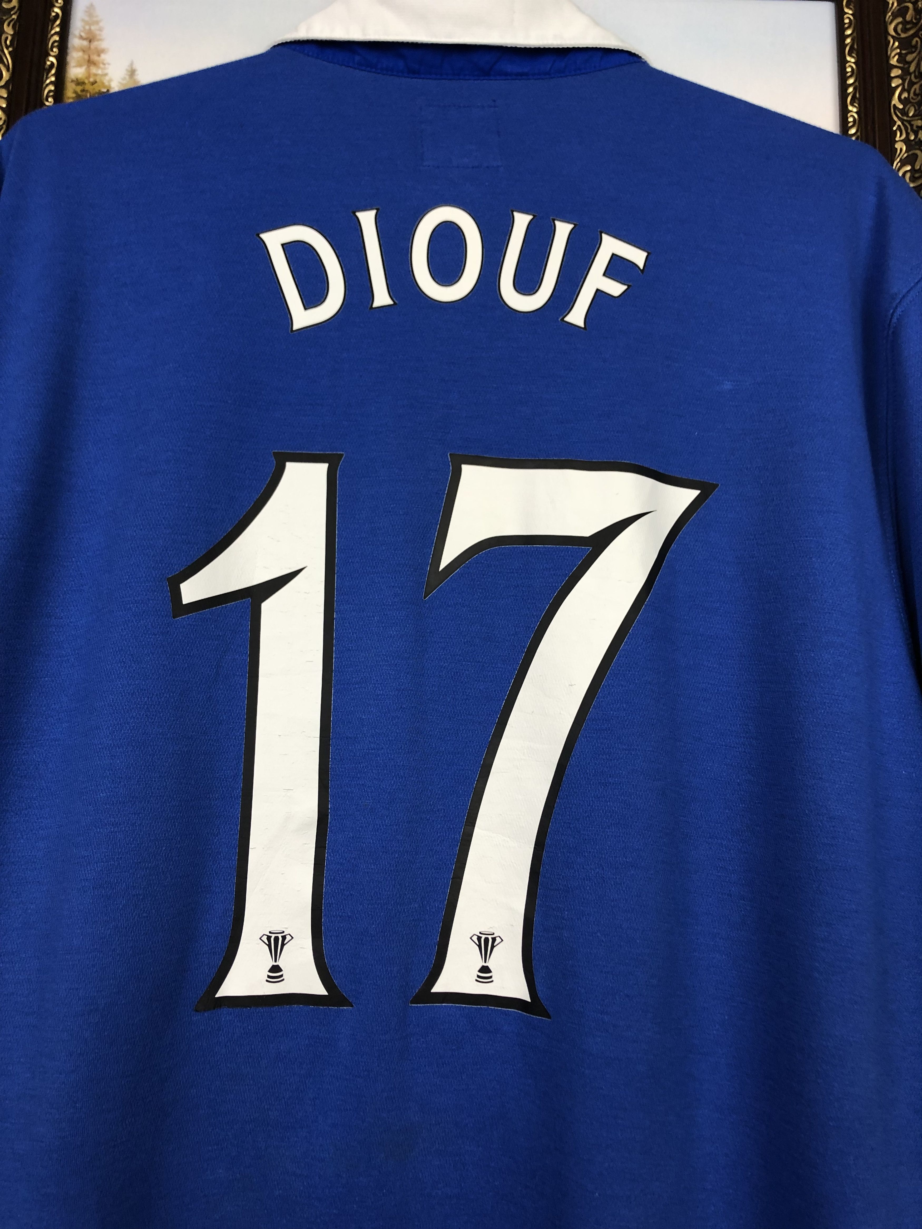 Vintage Rangers football shirt 2010 Soccer #17 Diouf Jersey Umbro Size US XL / EU 56 / 4 - 10 Thumbnail