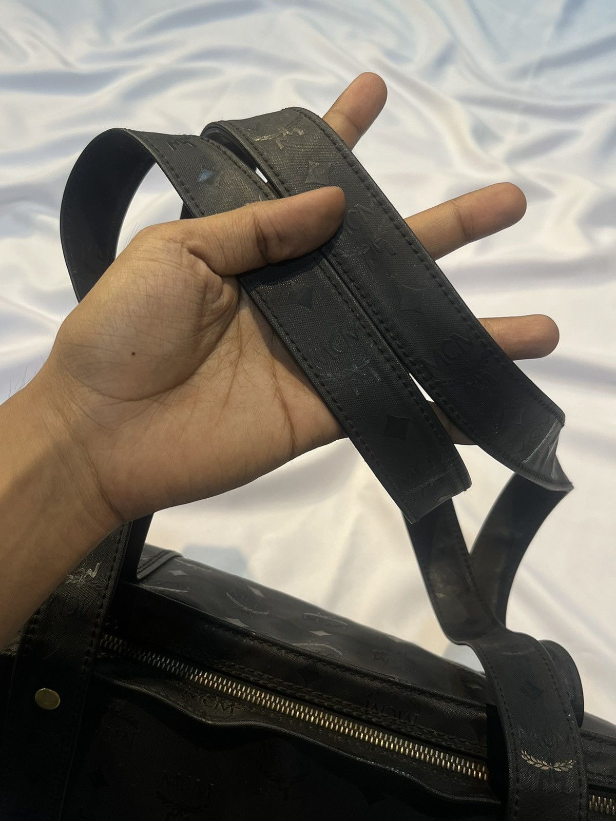 Designer × MCM × Vintage MCM 80’s MONOGRAM COATED CANVAS TOTE BAG BLACK Size ONE SIZE - 17 Thumbnail