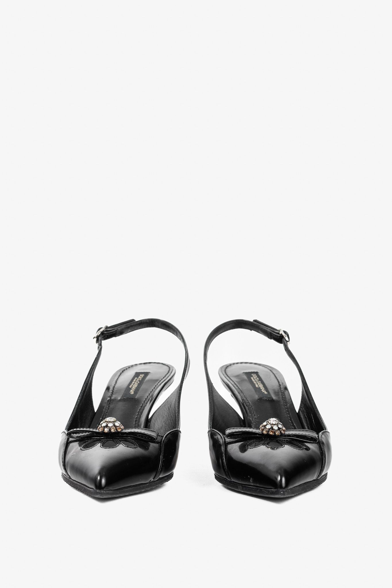 Dolce & Gabbana Dolce & Gabbana Patent Embellished Slingback Heels Size US 5.5 / IT 35.5 - 2 Thumbnail