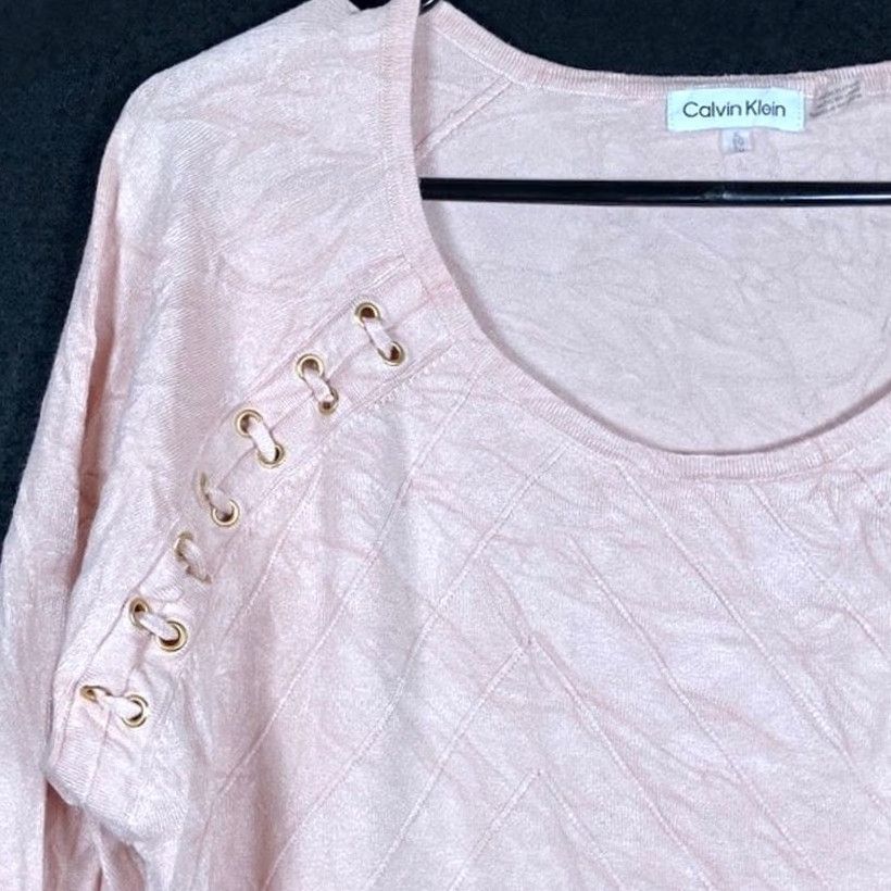 Calvin Klein Calvin Klein Womens Shirt Pink Gold Grommet Trim Lightweight Long Sleeve XL Size M / US 6-8 / IT 42-44 - 4 Thumbnail