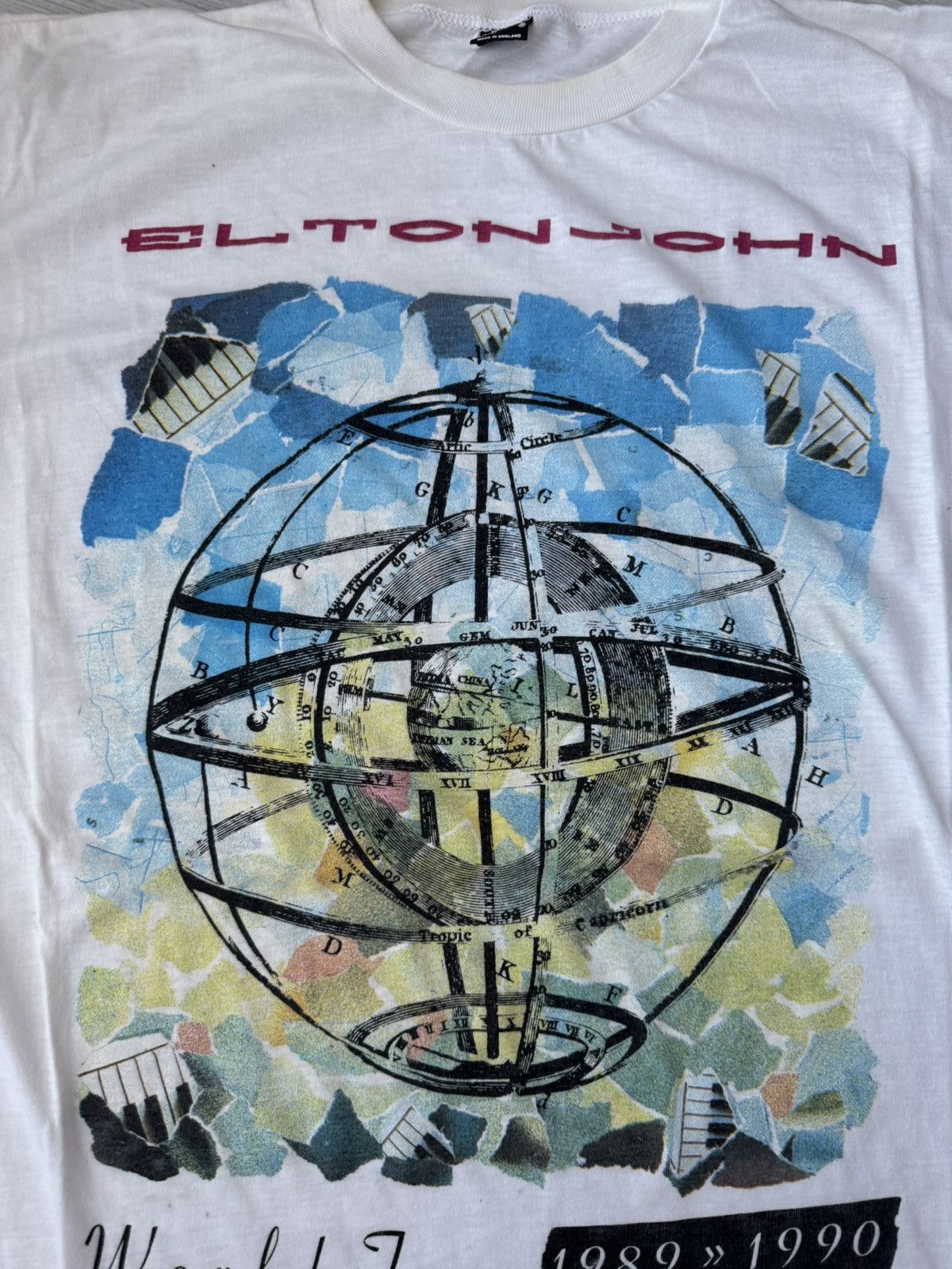 Band Tees × Vintage Vintage Elton John 1989-1990 World Tour T-Shirt White Size US XL / EU 56 / 4 - 4 Thumbnail