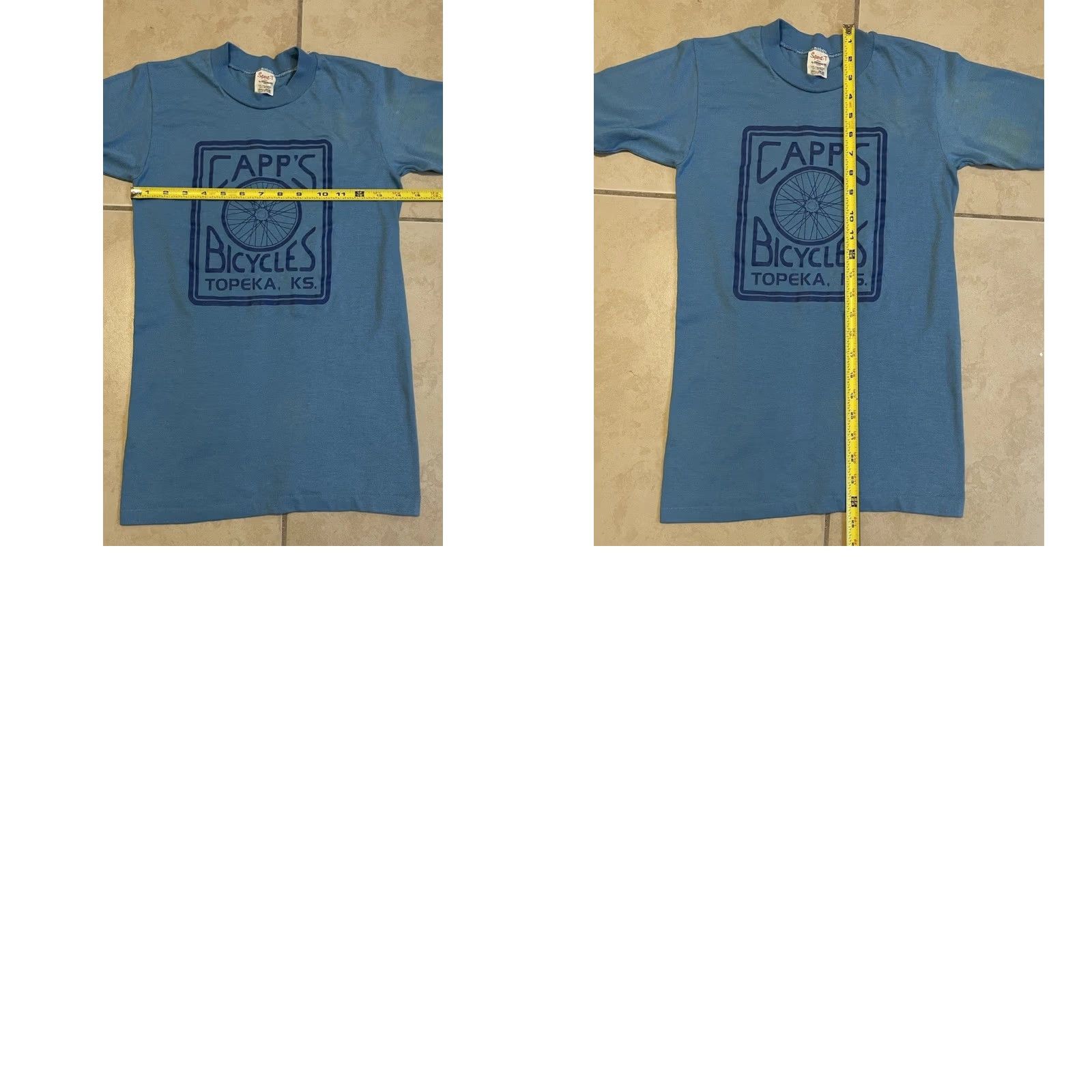 Vintage VINTAGE 70s Capps Bicycles Topeka Kansas Faded Shirt XS Blue Bike Race Cycling Grunge Size US XS / EU 42 / 0 - 9 Thumbnail