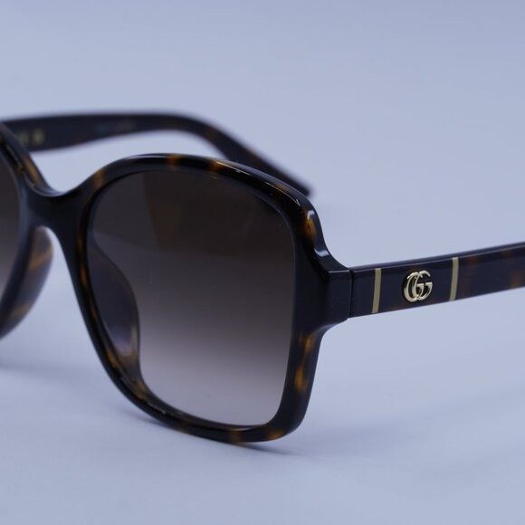 Gucci Gucci GG0765SA 003 Sunglasses Havana Butterfly Frame Size ONE SIZE - 5 Thumbnail