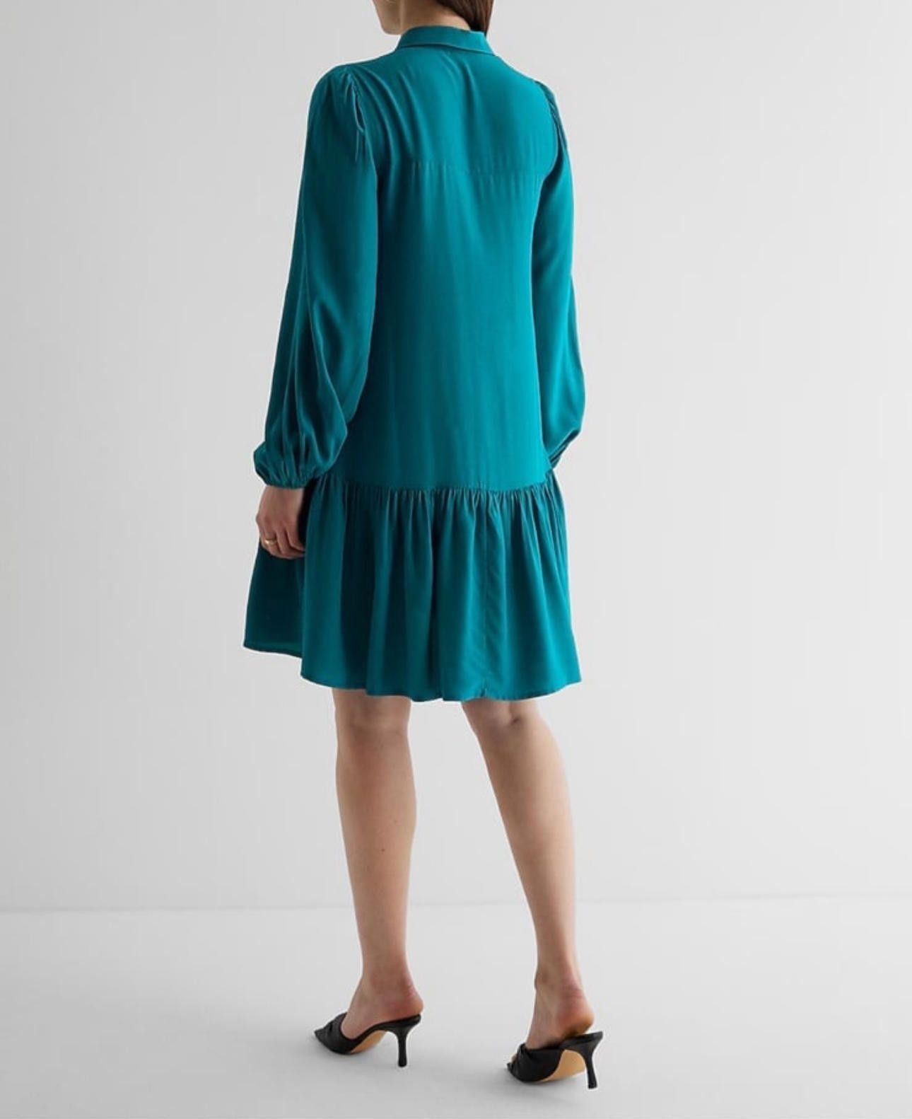 Express Express Stylish Teal Button-Up Dress Size XL / US 12-14 / IT 48-50 - 8 Thumbnail