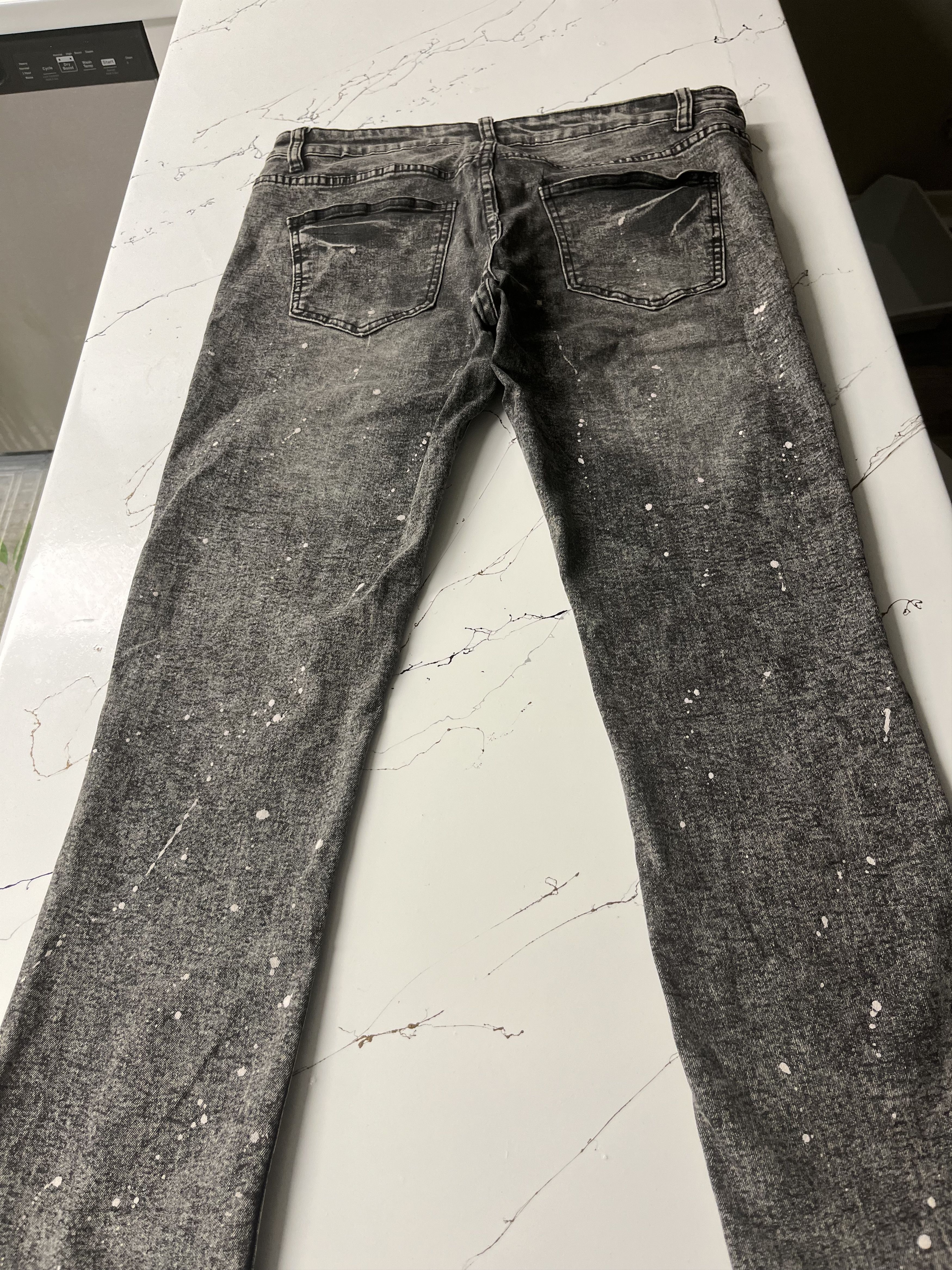 Other Faded grey drip jeans Size US 34 / EU 50 - 2 Thumbnail