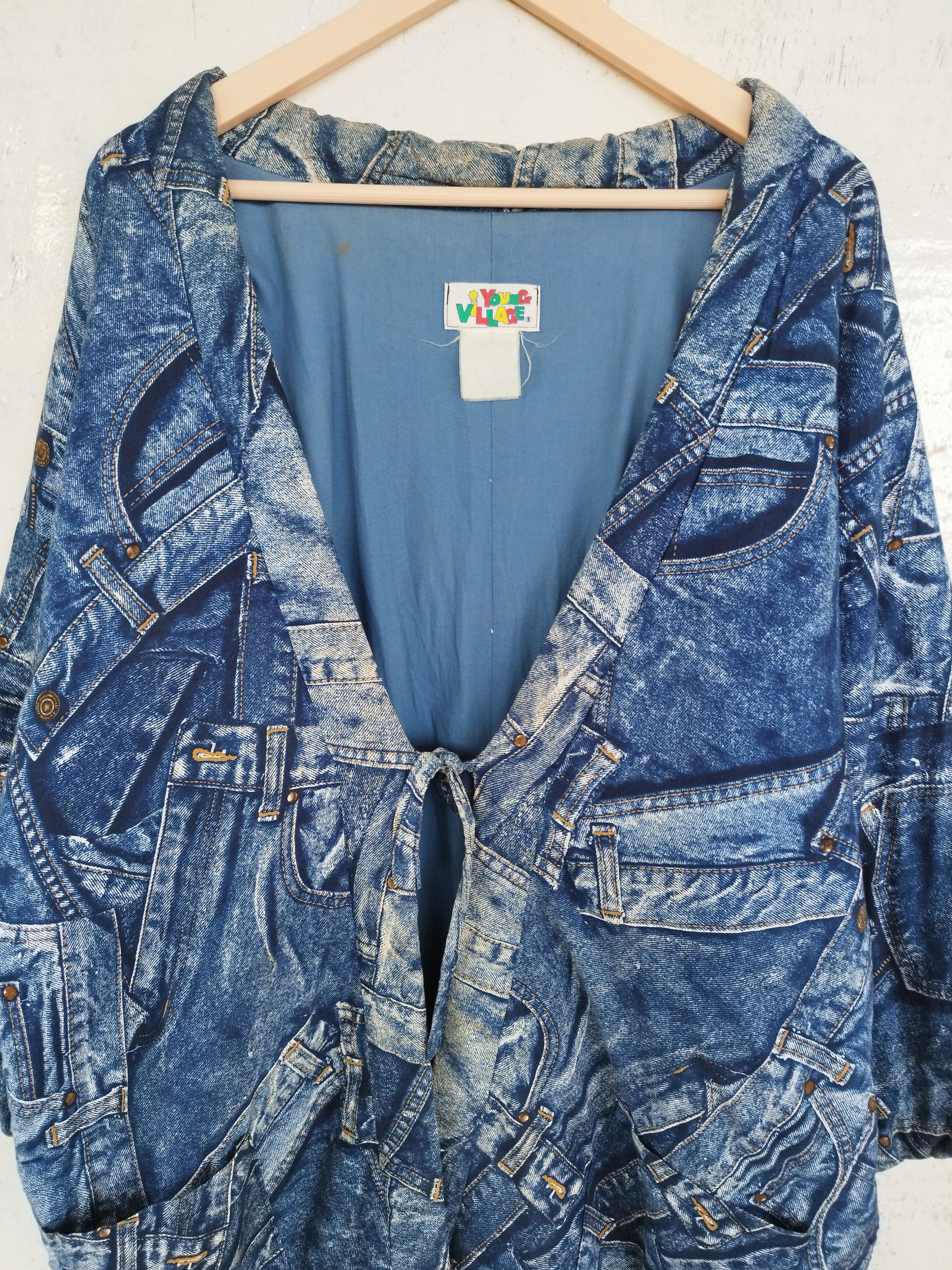 Vintage Vintage Japanese Kimono patchwork design jeans pocket Size US L / EU 52-54 / 3 - 2 Thumbnail